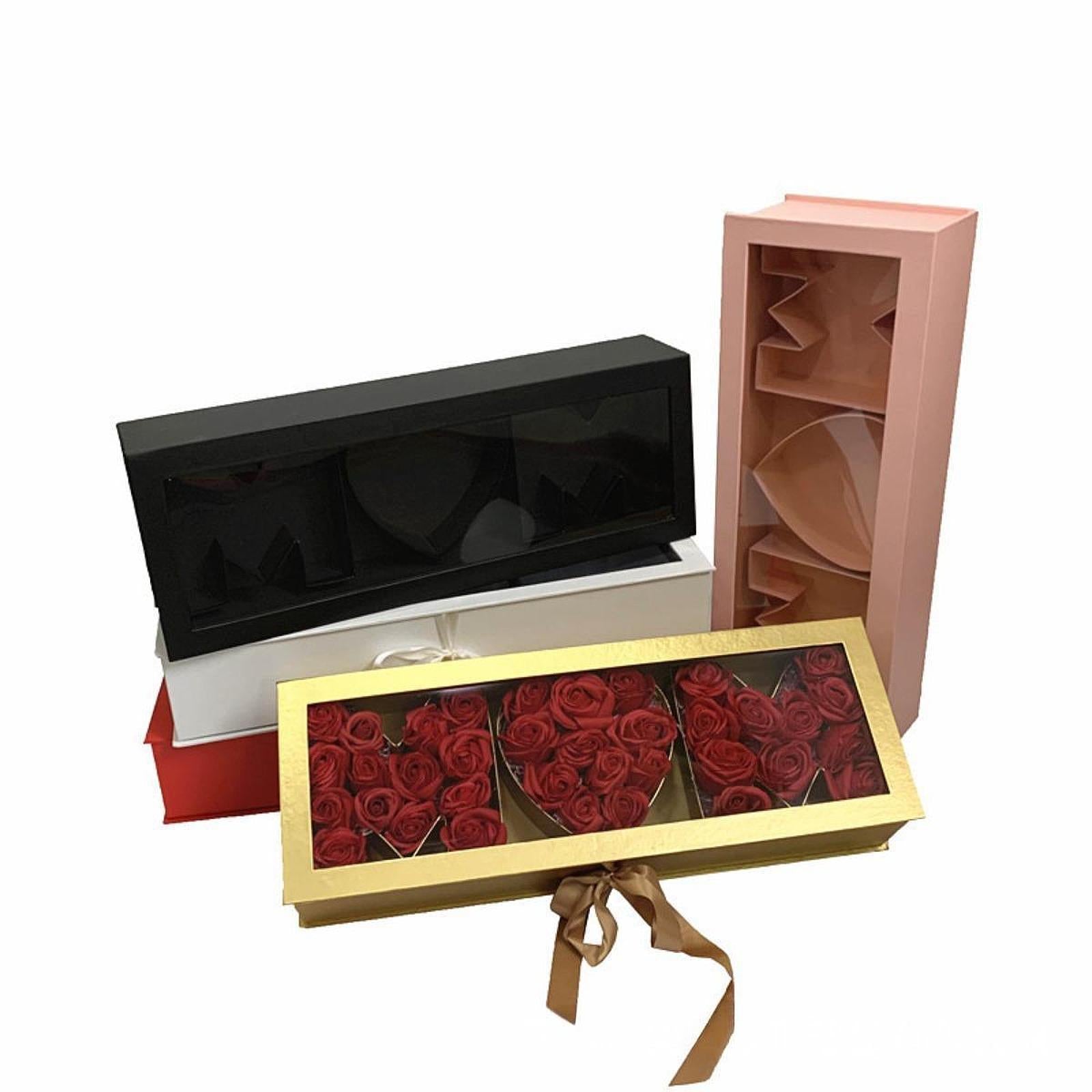 Mom Gift Flower Fillable Box Lightweight for Floral Arrangement 22x7.8x4inch White