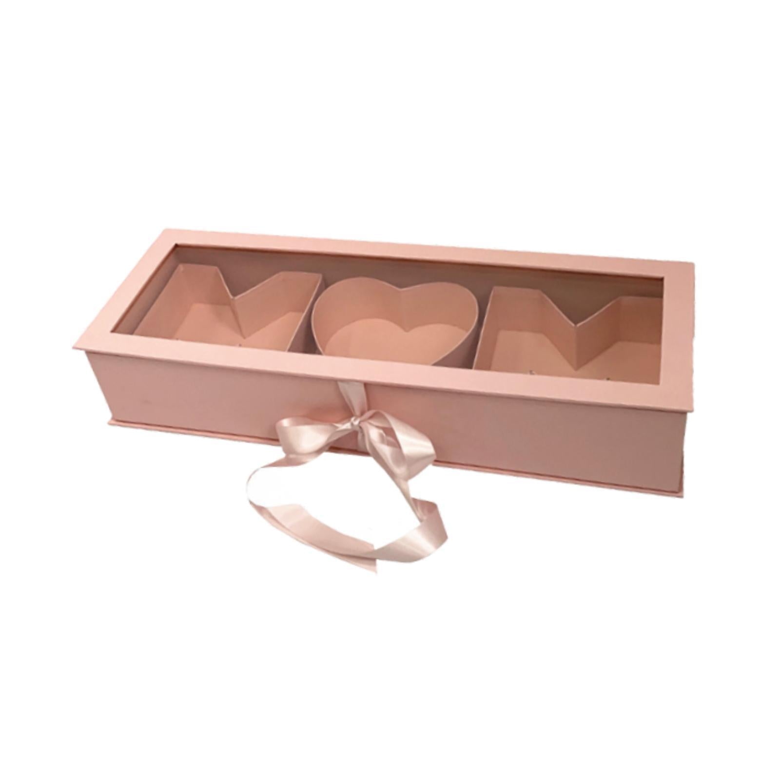 Mom Gift Flower Fillable Box Lightweight for Floral Arrangement 22x7.8x4inch Pink