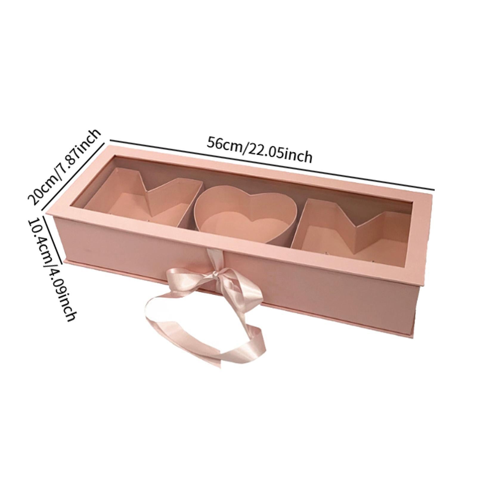 Mom Gift Flower Fillable Box Lightweight for Floral Arrangement 22x7.8x4inch Pink