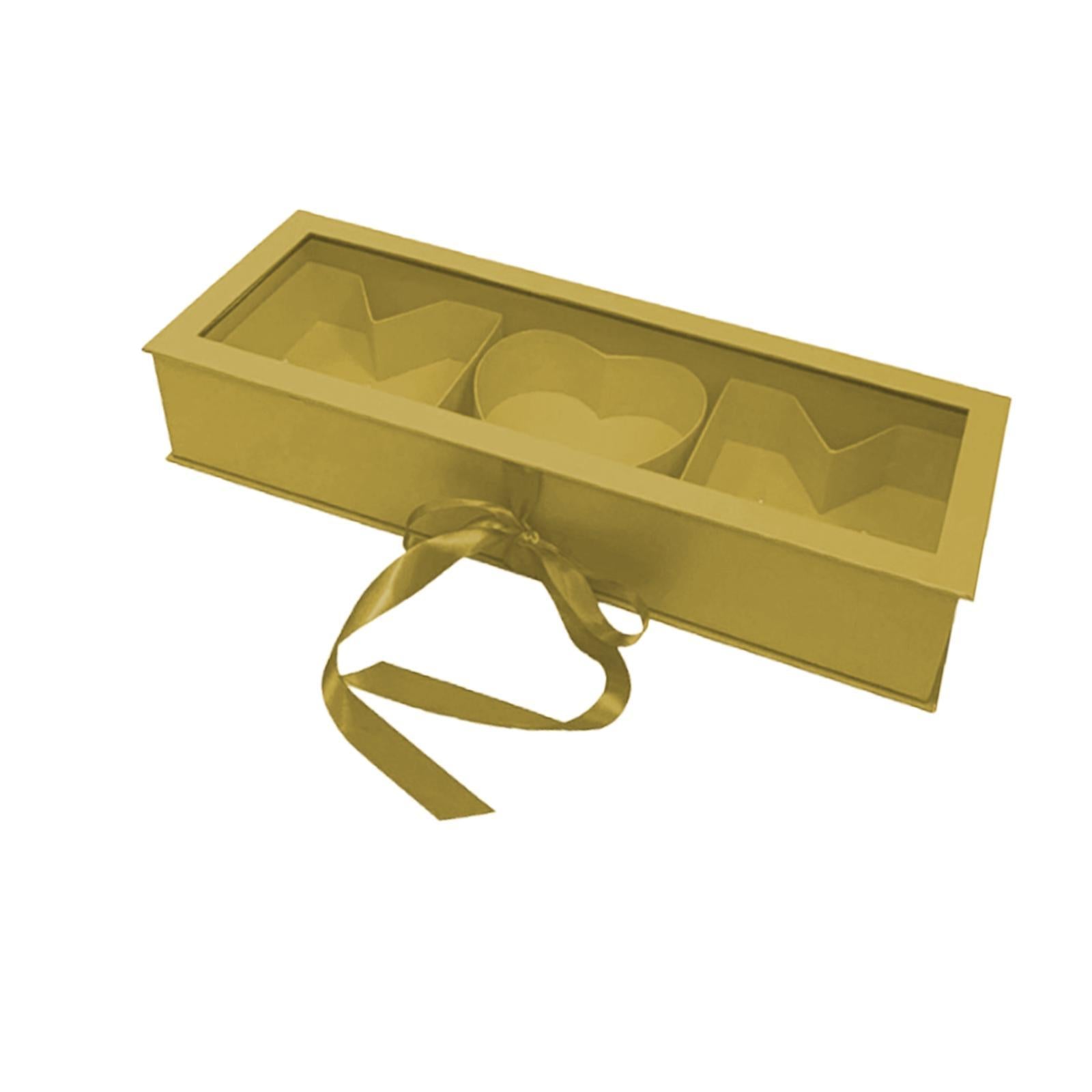 Mom Gift Flower Fillable Box Lightweight for Floral Arrangement 22x7.8x4inch Golden