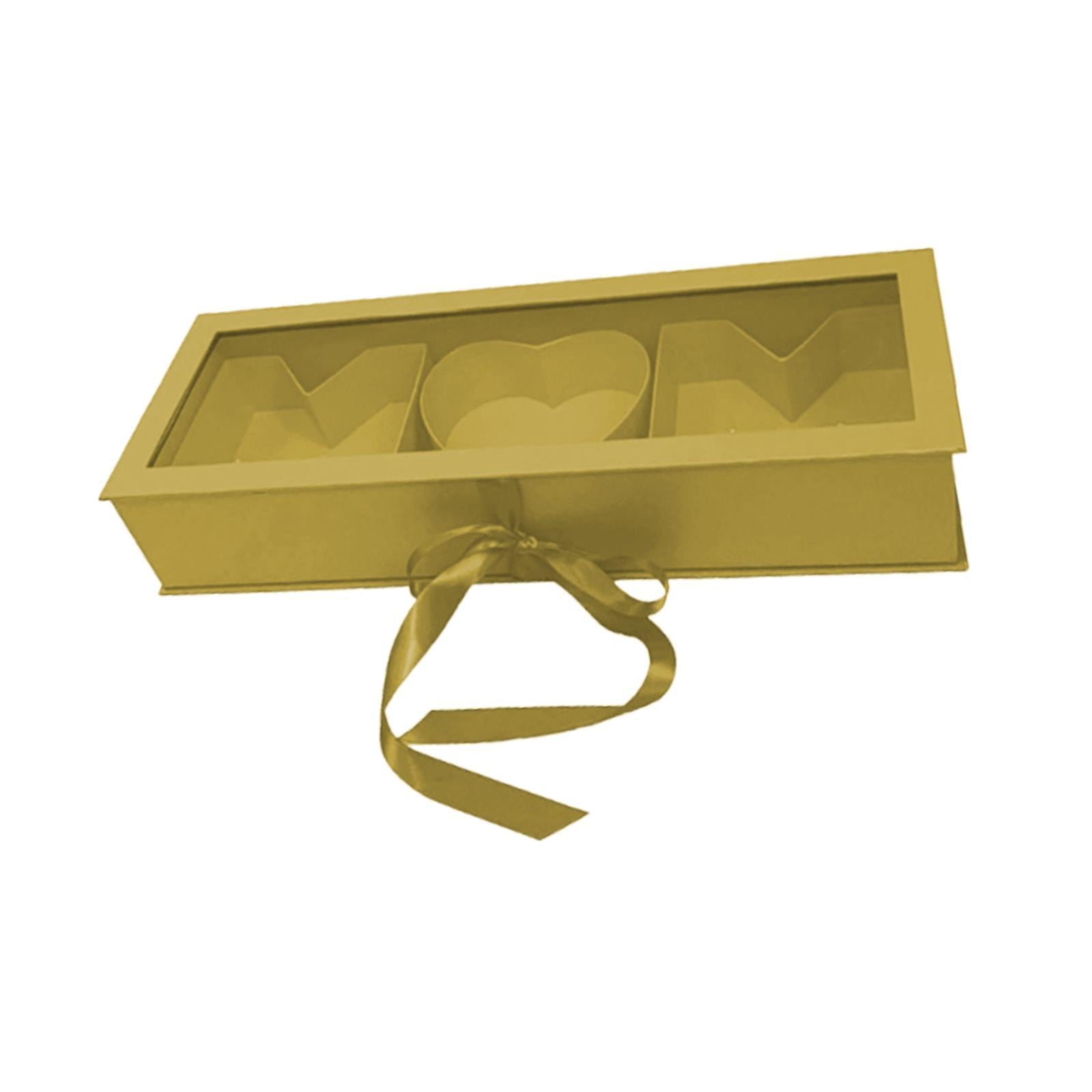 Mom Gift Flower Fillable Box Lightweight for Floral Arrangement 22x7.8x4inch Golden