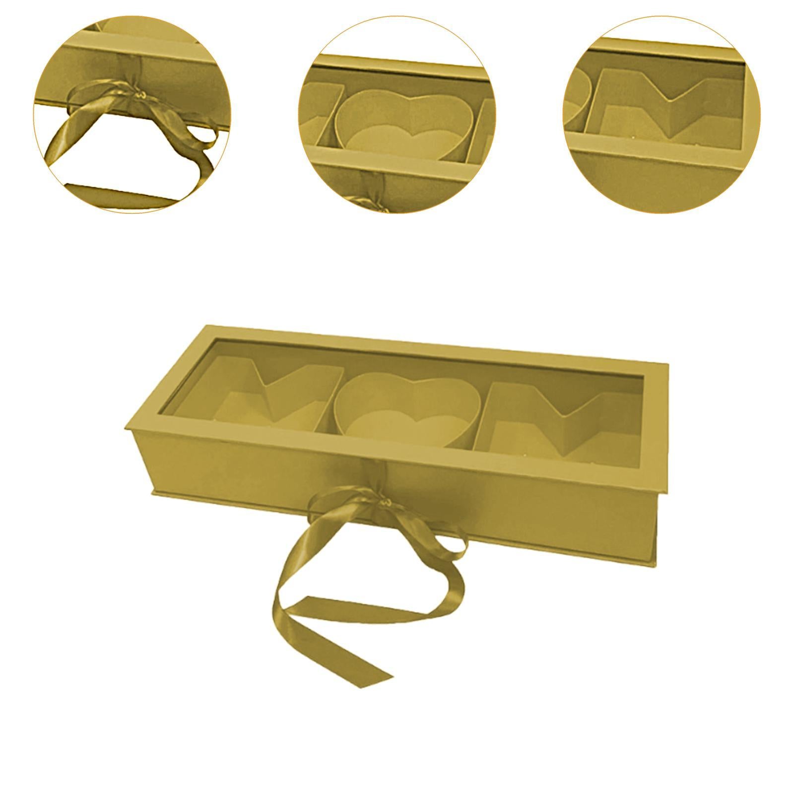 Mom Gift Flower Fillable Box Lightweight for Floral Arrangement 22x7.8x4inch Golden