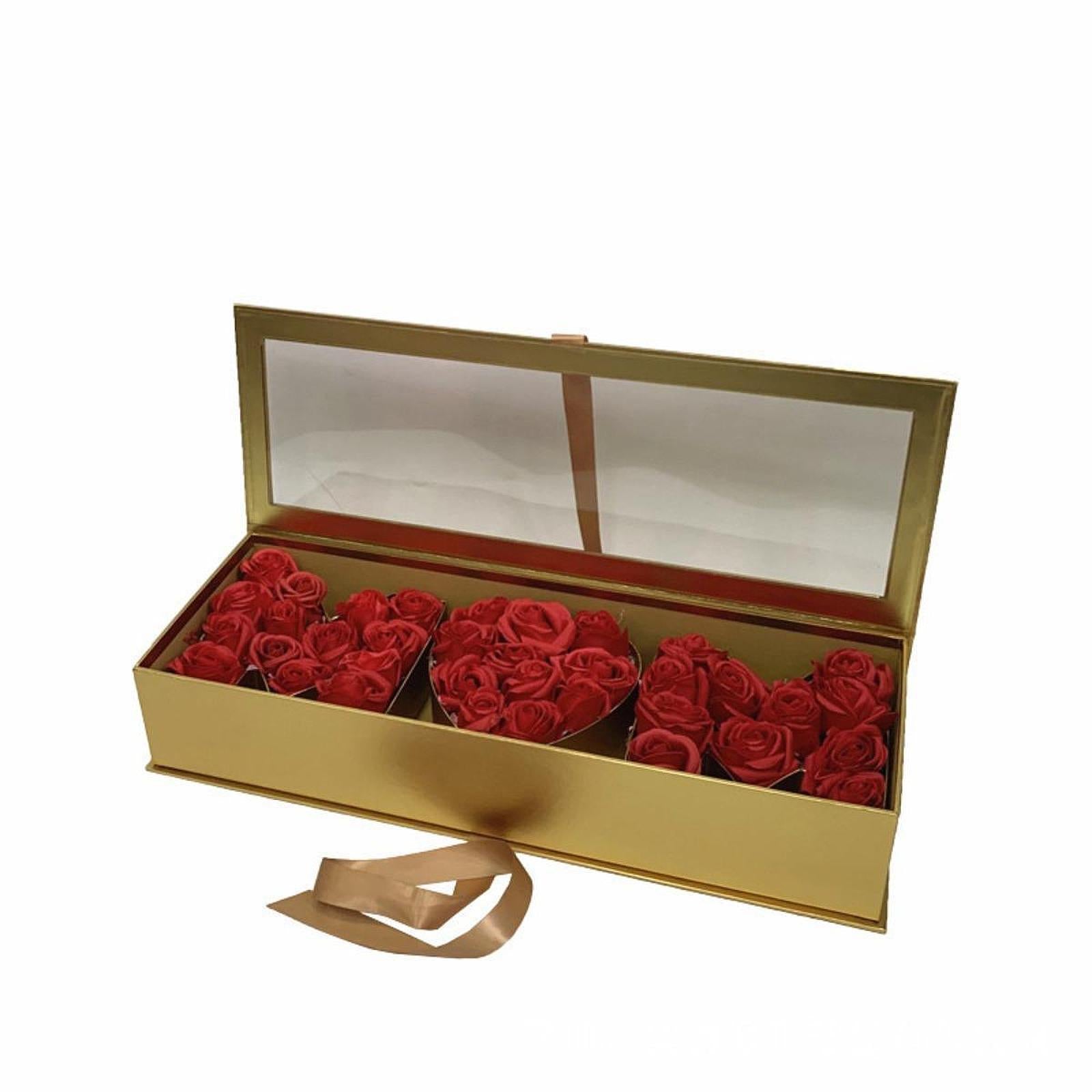 Mom Gift Flower Fillable Box Lightweight for Floral Arrangement 22x7.8x4inch Golden