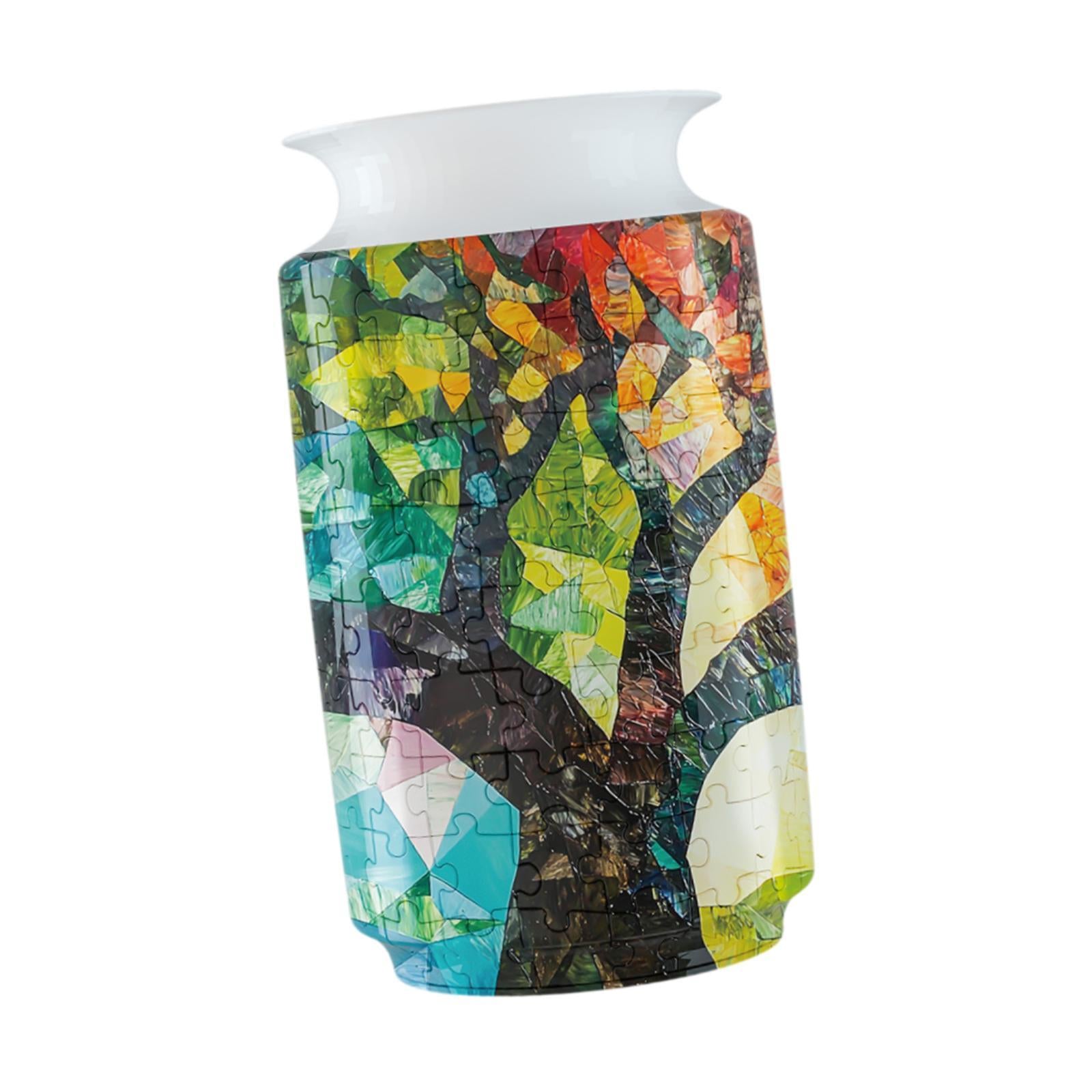 3D Puzzle Flower Vase Desktop Centerpiece Simple Party Decorative Flower Pot Tree Pattern