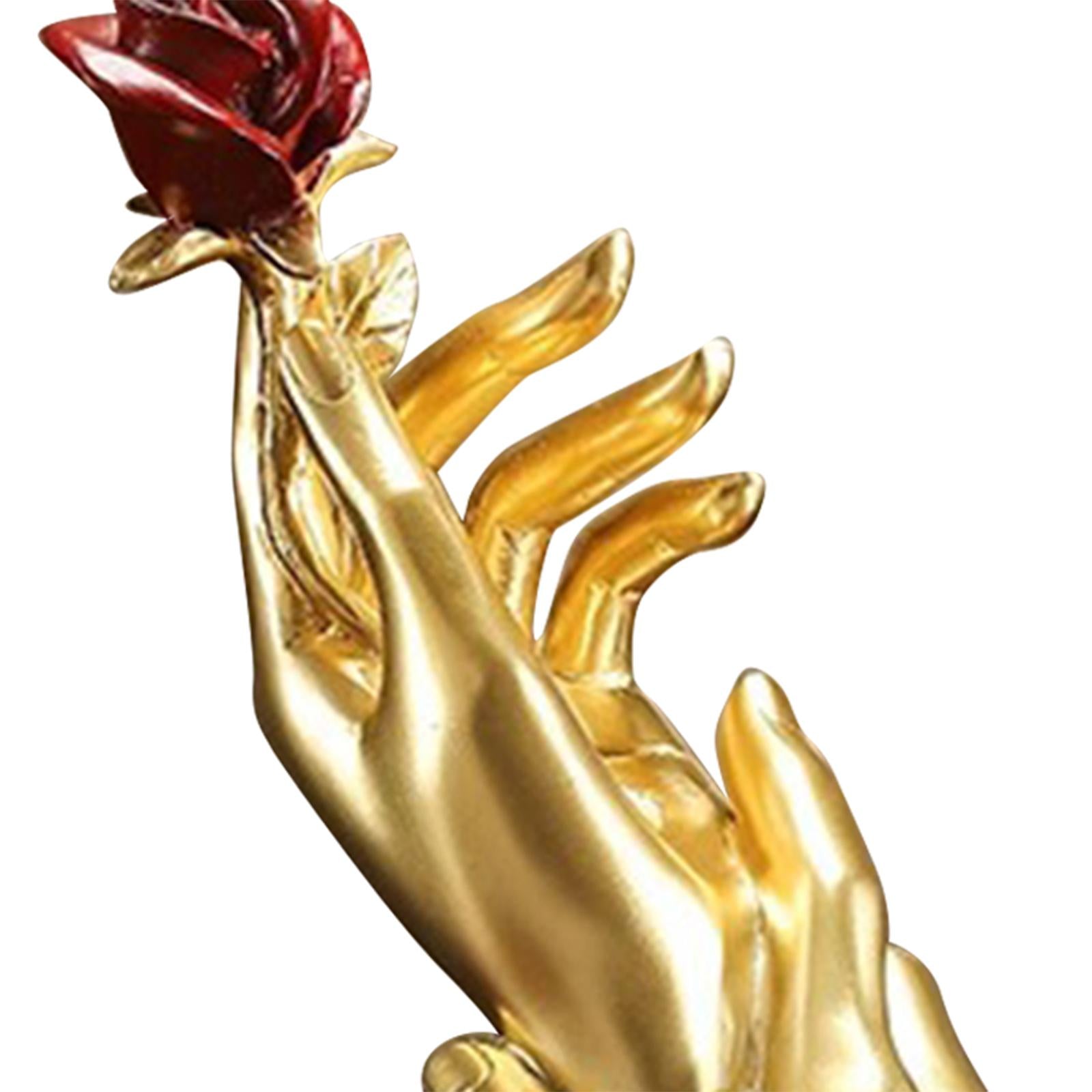 Hand Rose Statue Gift Centerpiece Aesthetic Sculpture for Home Shelf Bedroom