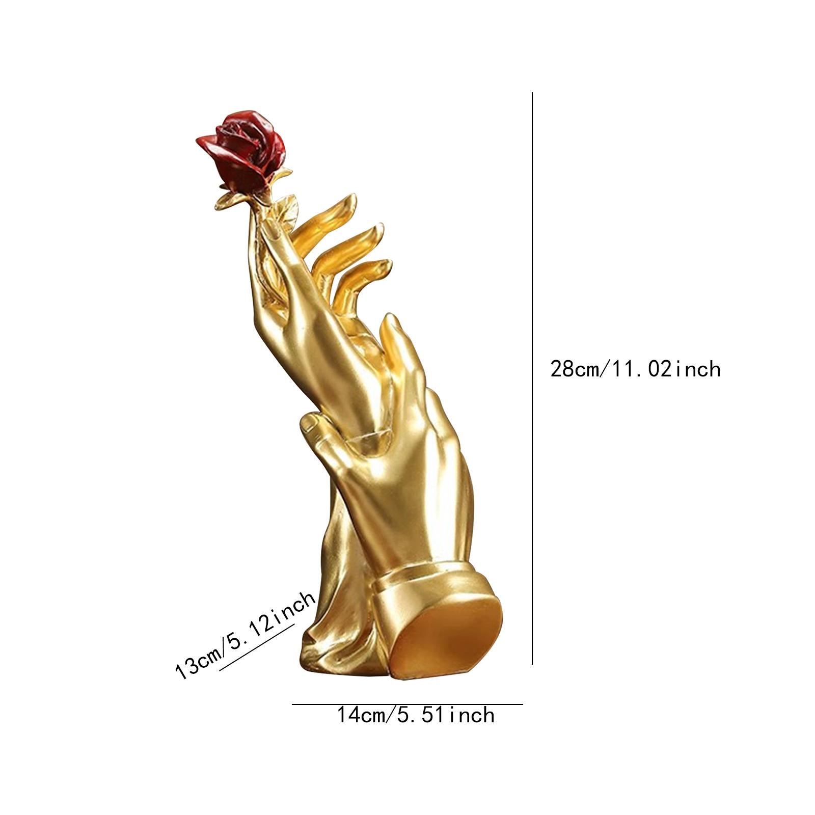 Hand Rose Statue Gift Centerpiece Aesthetic Sculpture for Home Shelf Bedroom