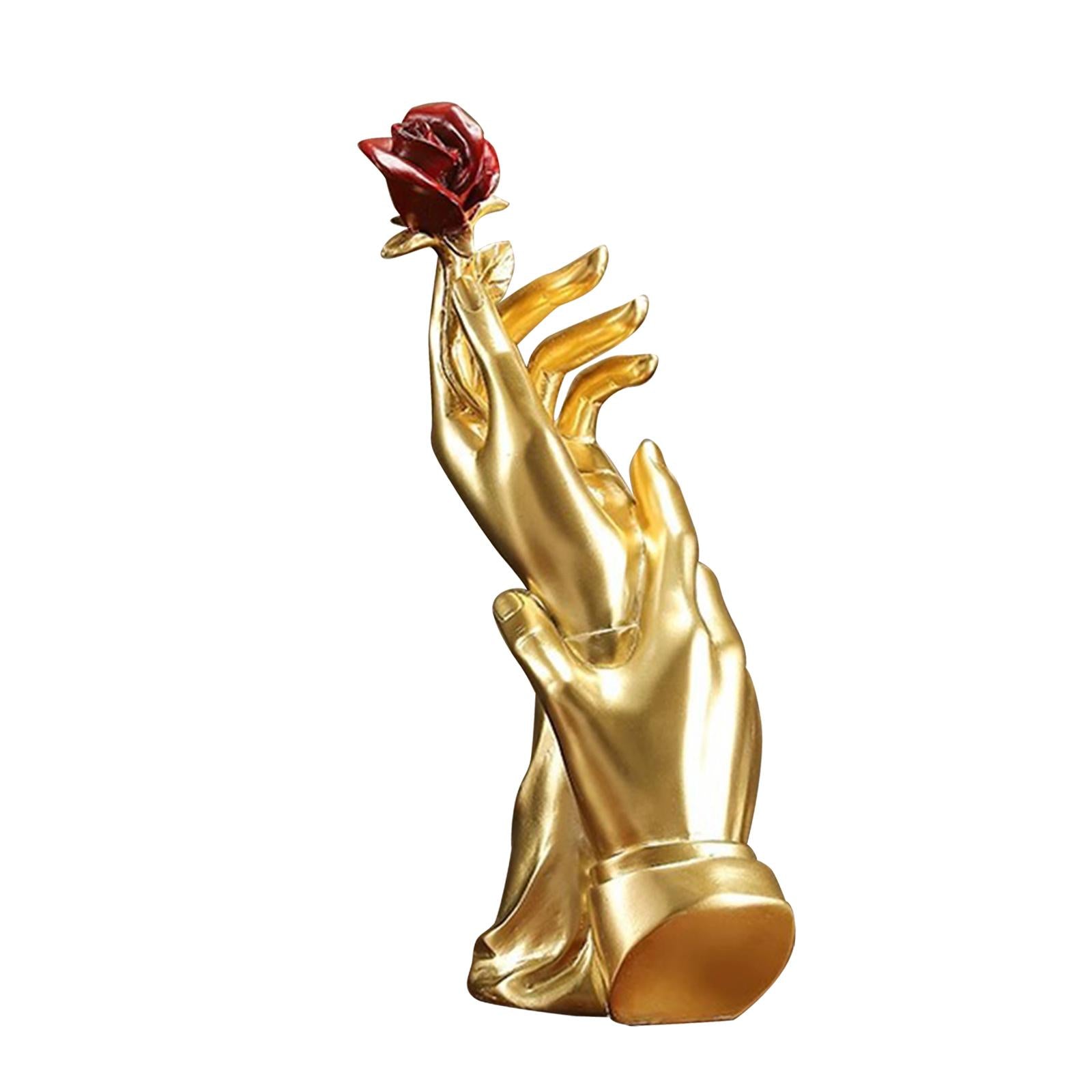Hand Rose Statue Gift Centerpiece Aesthetic Sculpture for Home Shelf Bedroom