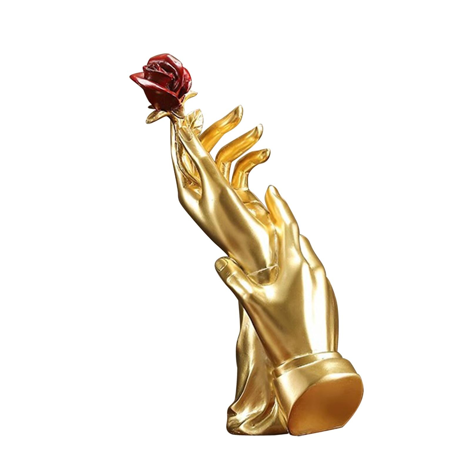 Hand Rose Statue Gift Centerpiece Aesthetic Sculpture for Home Shelf Bedroom