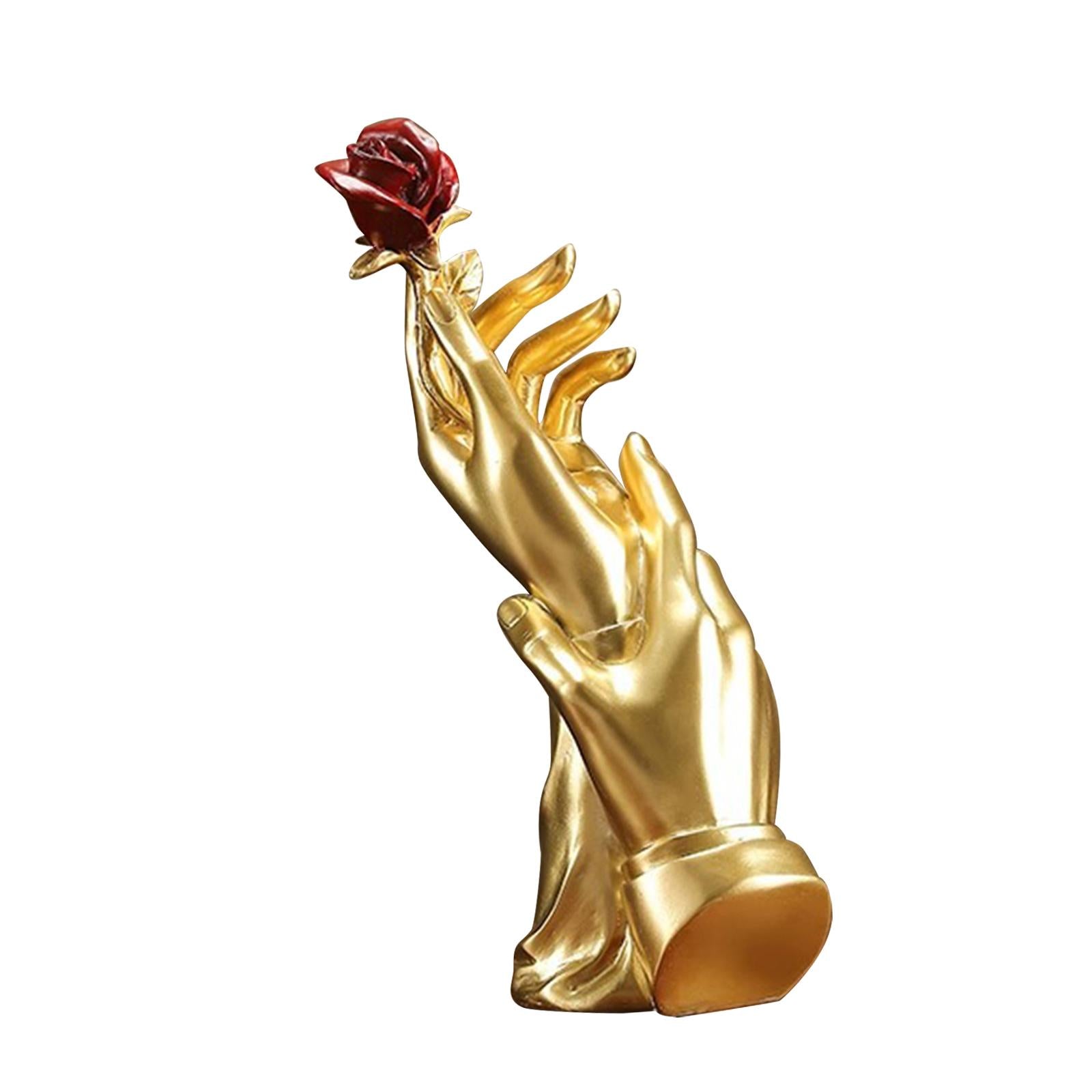 Hand Rose Statue Gift Centerpiece Aesthetic Sculpture for Home Shelf Bedroom