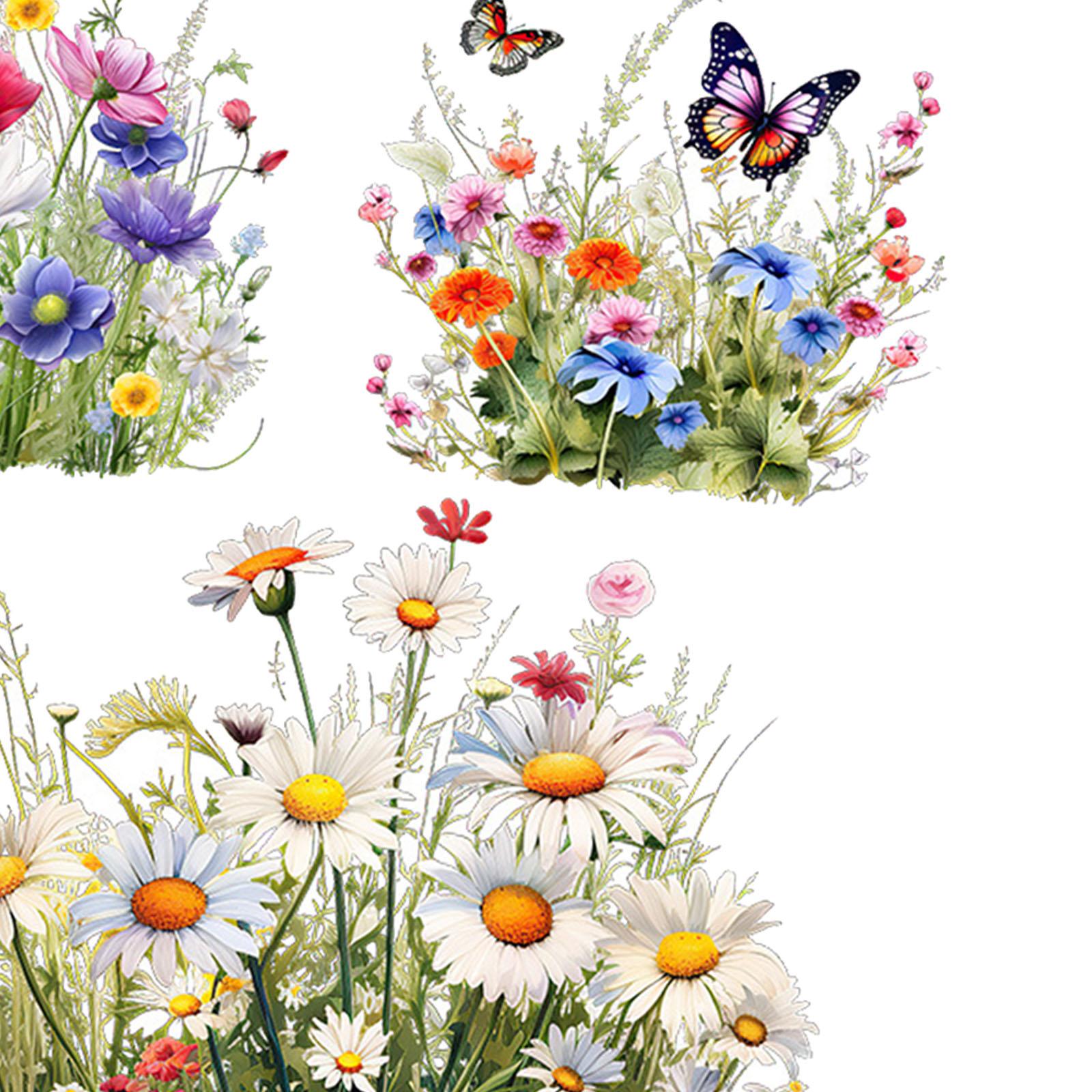 Butterfly Floral Wall Sticker Poster Wallpaper for Offices Playroom Bathroom