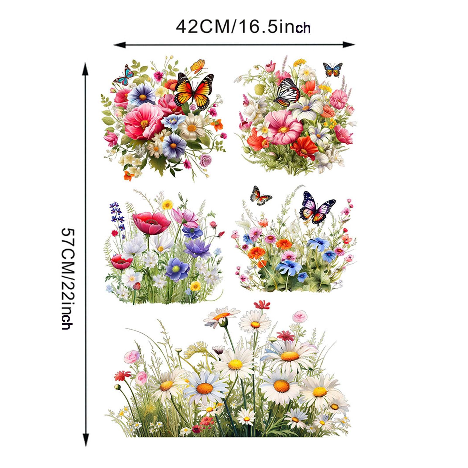Butterfly Floral Wall Sticker Poster Wallpaper for Offices Playroom Bathroom