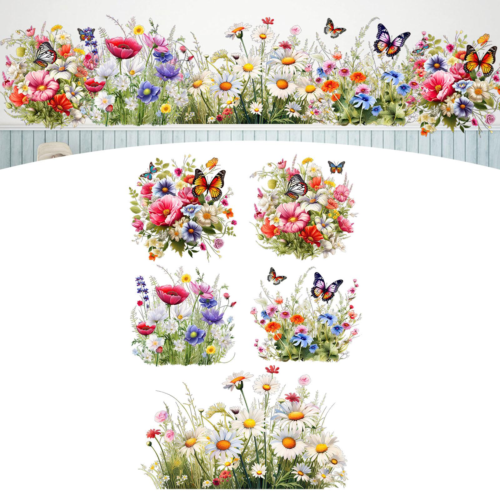 Butterfly Floral Wall Sticker Poster Wallpaper for Offices Playroom Bathroom