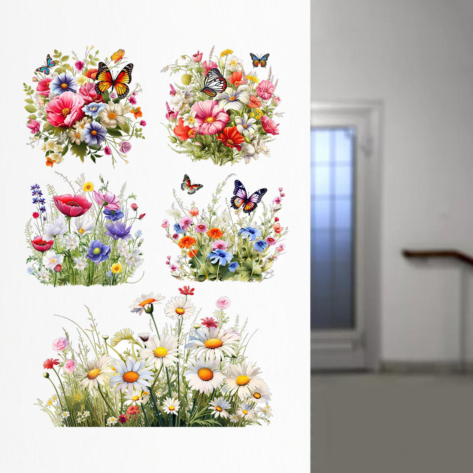 Butterfly Floral Wall Sticker Poster Wallpaper for Offices Playroom Bathroom