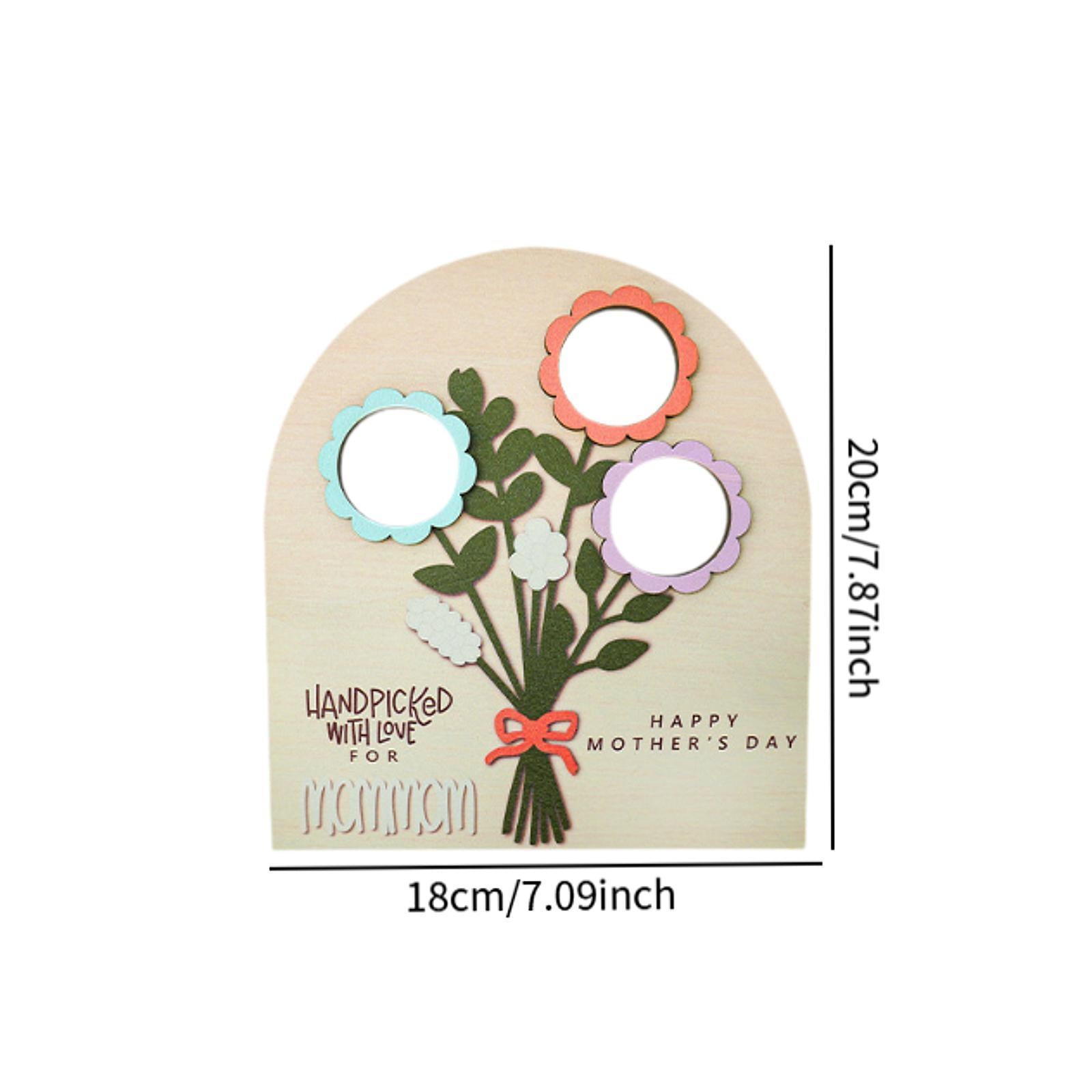 Mothers Day Bouquet Sign Novelty Wooden Ornament for Indoor Office Bookshelf