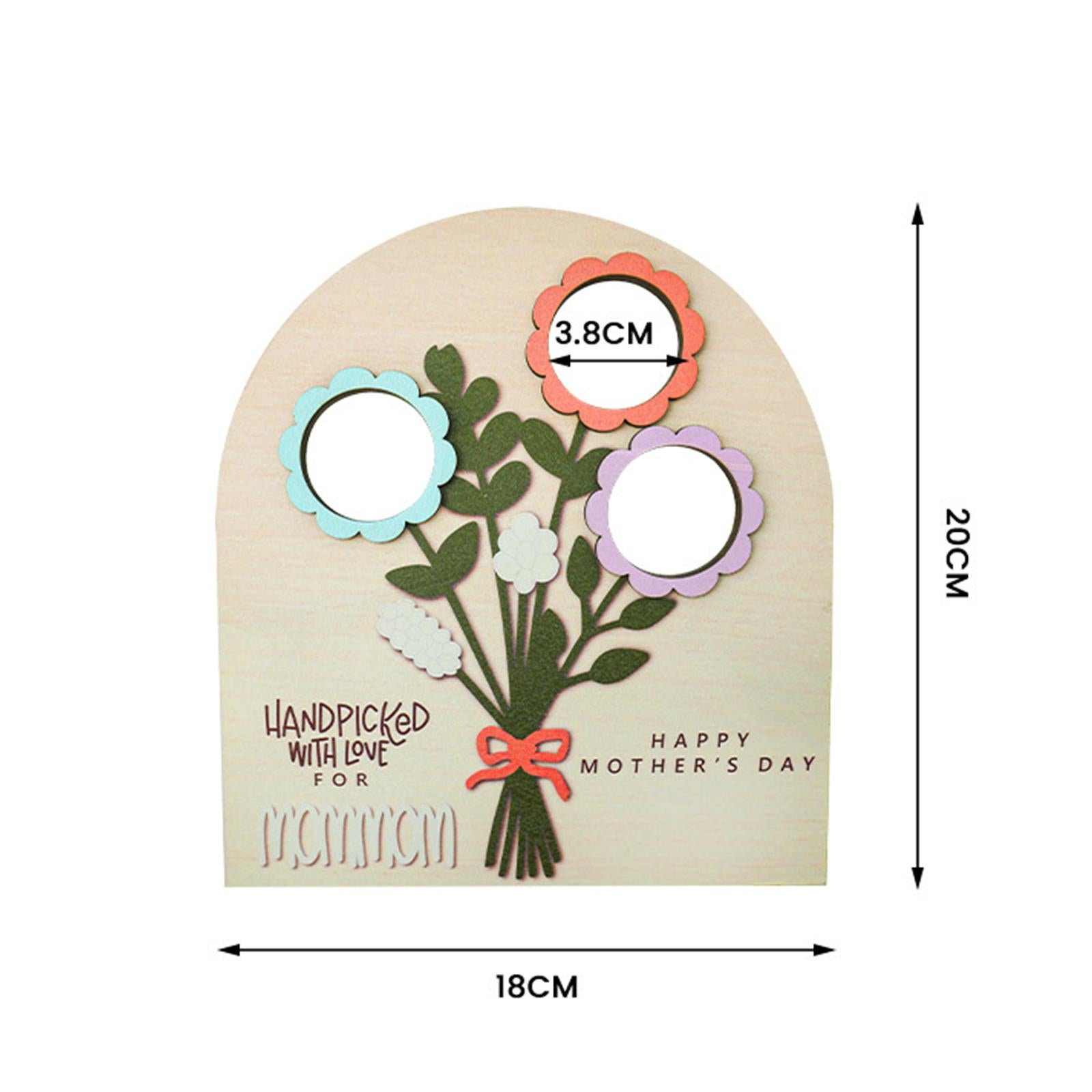 Mothers Day Bouquet Sign Novelty Wooden Ornament for Indoor Office Bookshelf