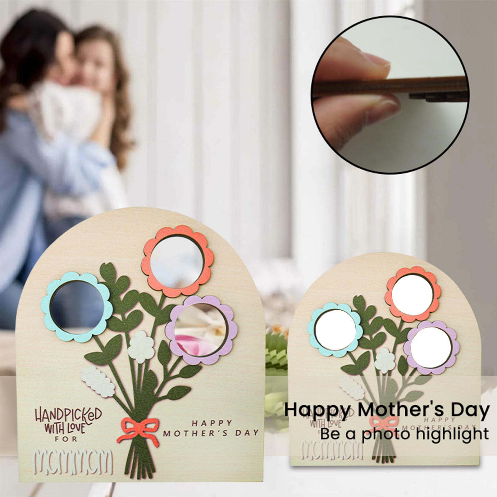 Mothers Day Bouquet Sign Novelty Wooden Ornament for Indoor Office Bookshelf