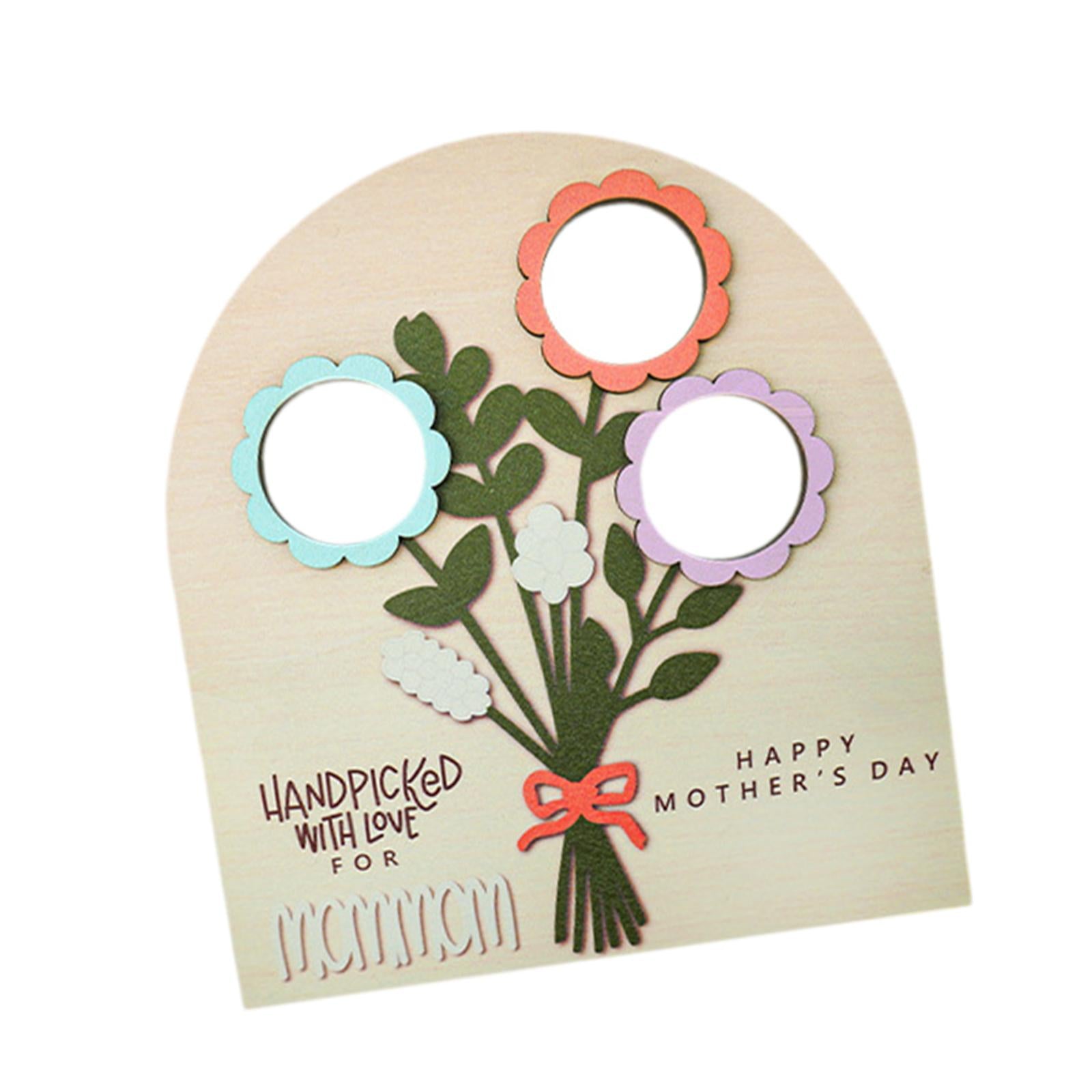 Mothers Day Bouquet Sign Novelty Wooden Ornament for Indoor Office Bookshelf