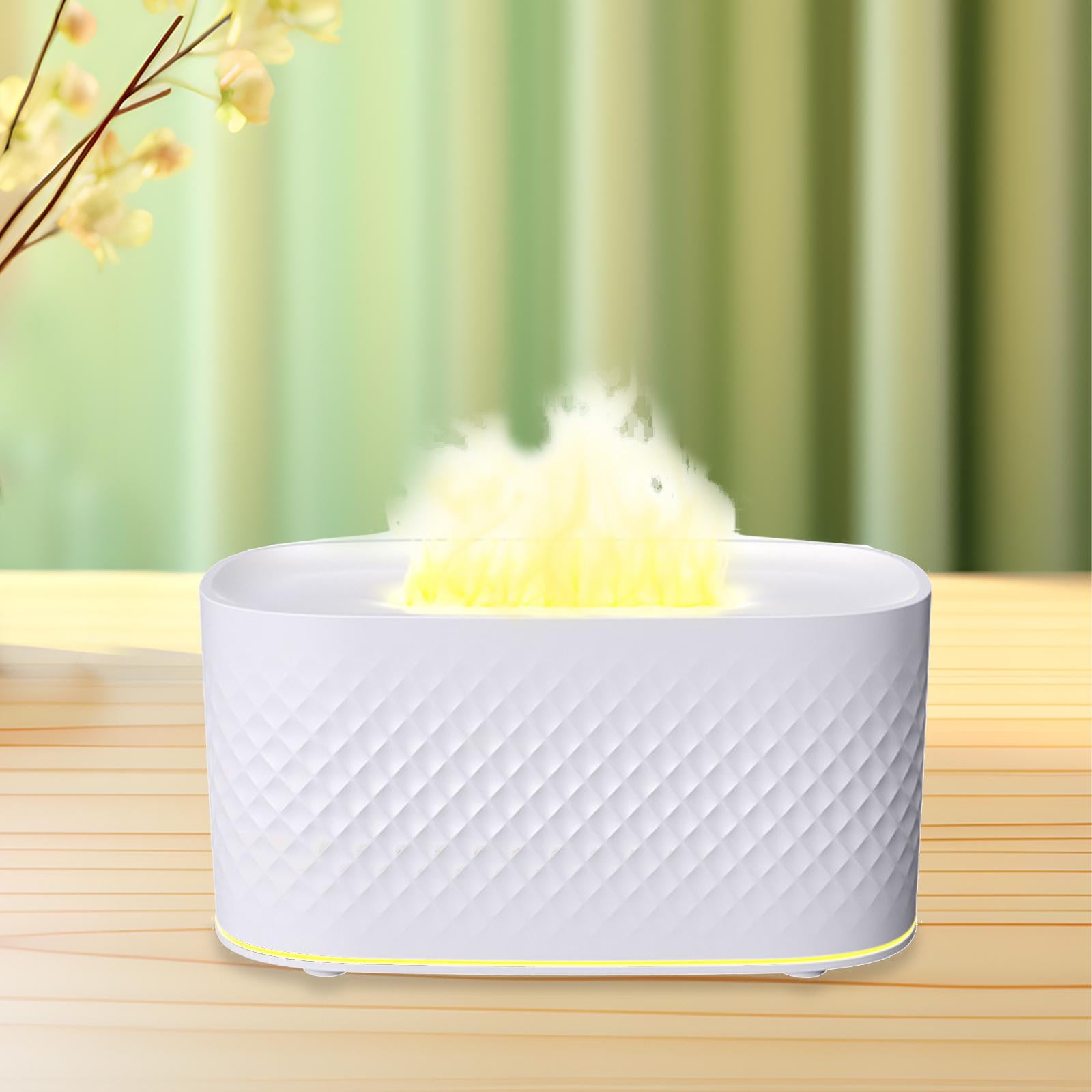 Essential Oil Diffuser 2 Mode Spray Desk Fireplace Yoga Flame Air Humidifier White
