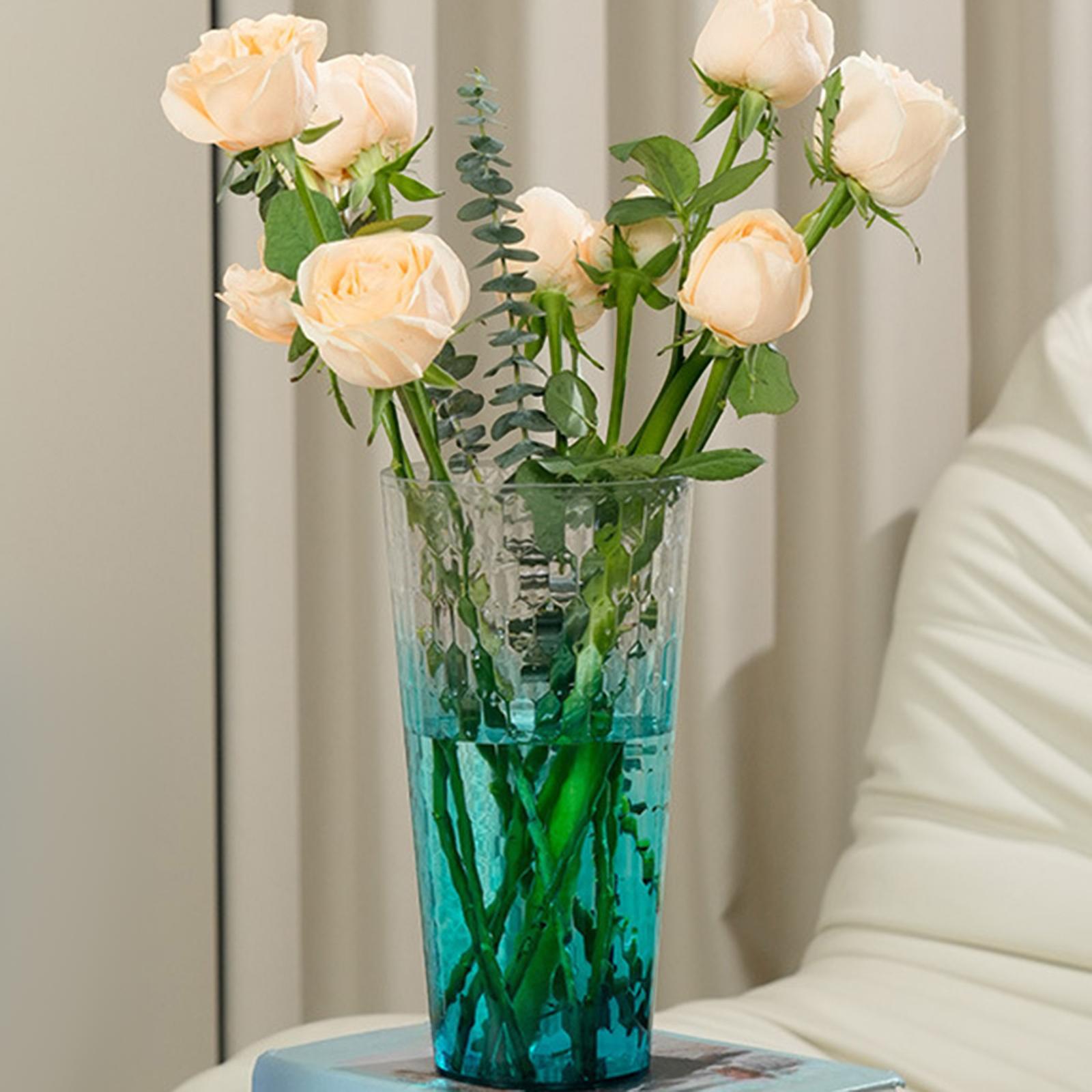 Flower Vase Dry Flowers Desk Floral Arrangement for Mantel Fireplace Wedding Blue
