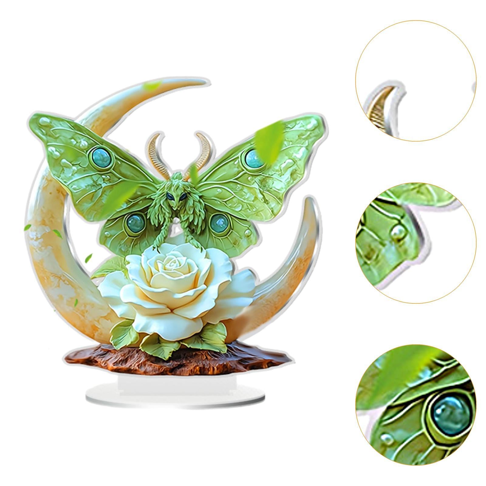 2D Multi Coloured Plaque Table Sign Versatile with Bracket Tabletop Ornament White flower Pattern