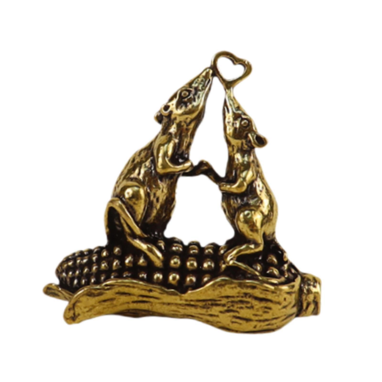 Brass Mouse Keychain Mini Simulated Mouse Figurine for Cafe Desktop Tea Room