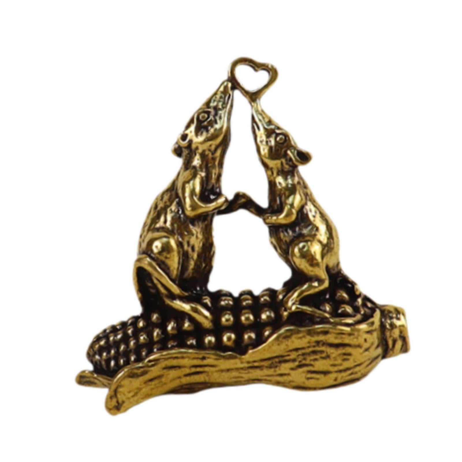 Brass Mouse Keychain Mini Simulated Mouse Figurine for Cafe Desktop Tea Room