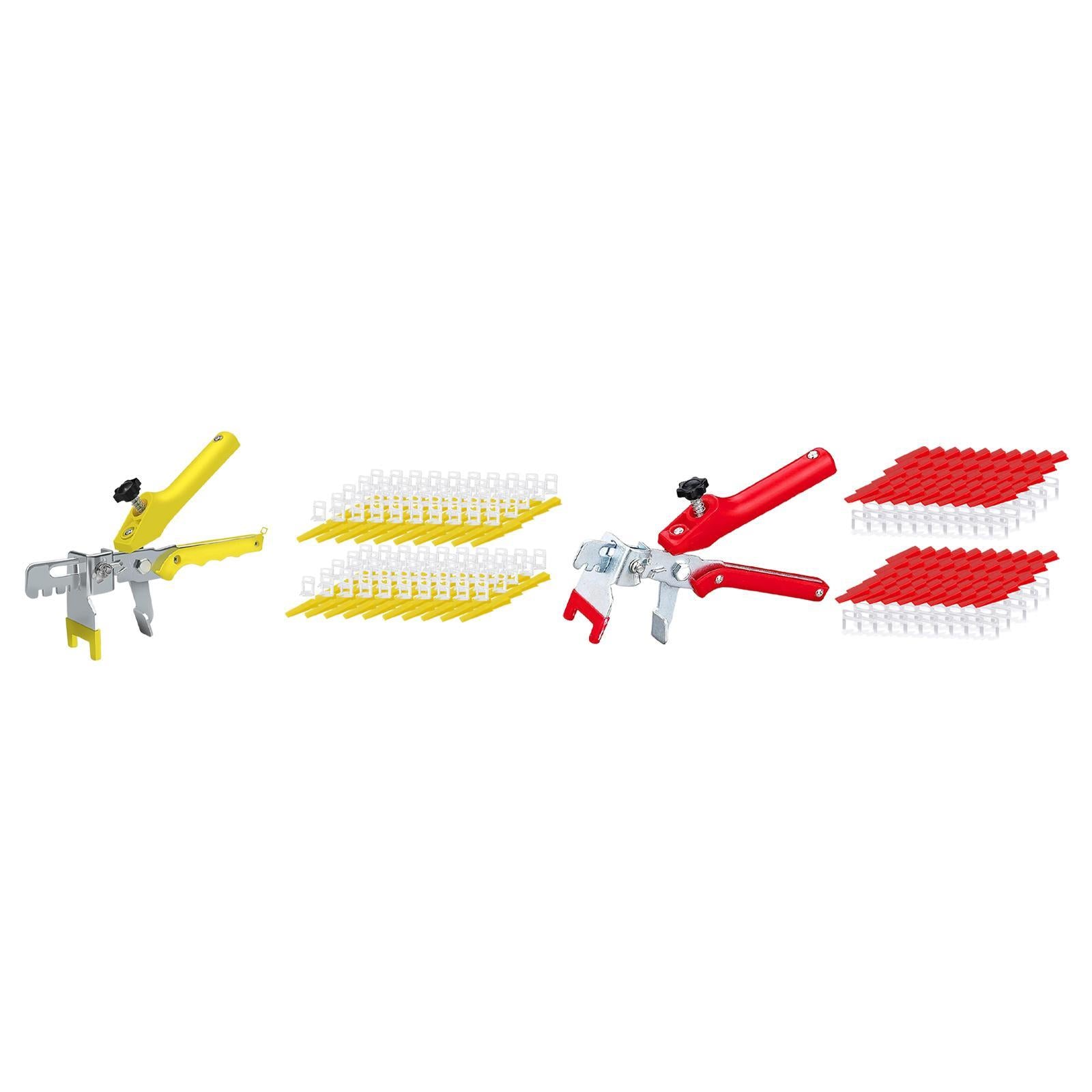 Tiling Installation Tool with 100 Tile Spacers Clips and 100 Reusable Wedge yellow