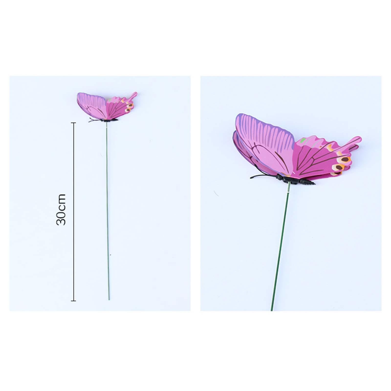 24x Butterfly Garden Stakes Housewarming Patio Butterfly Decorations Outdoor Purple