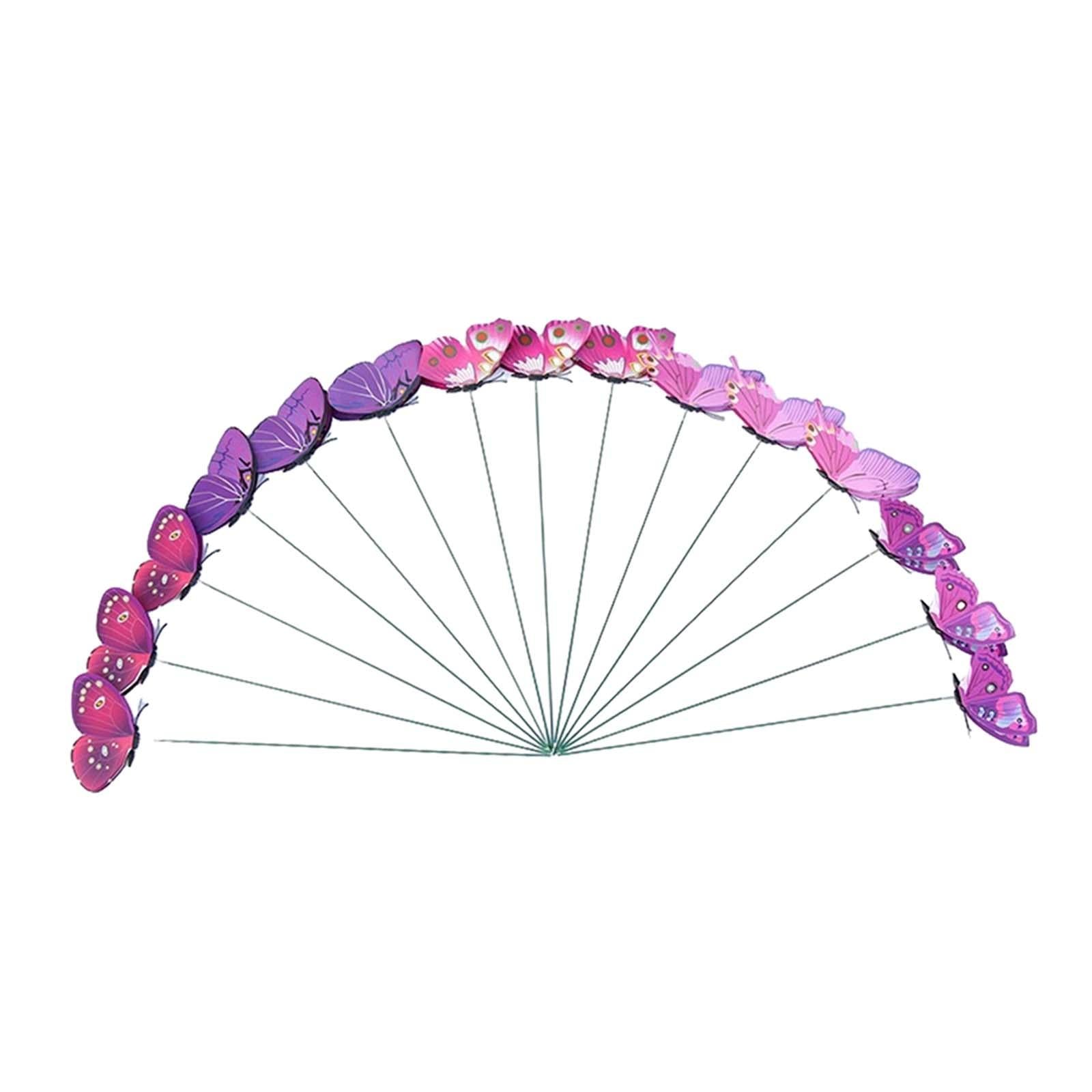 24x Butterfly Garden Stakes Housewarming Patio Butterfly Decorations Outdoor Purple
