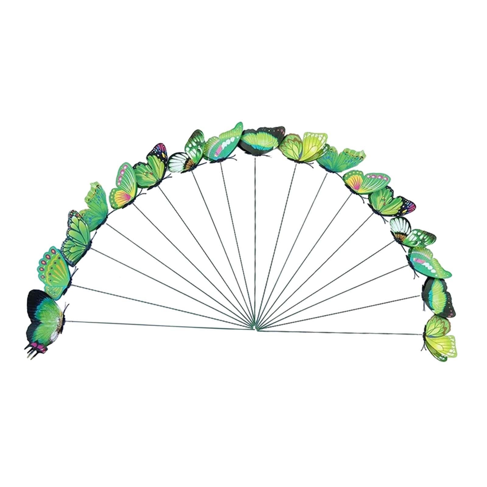 24x Butterfly Garden Stakes Housewarming Patio Butterfly Decorations Outdoor Green