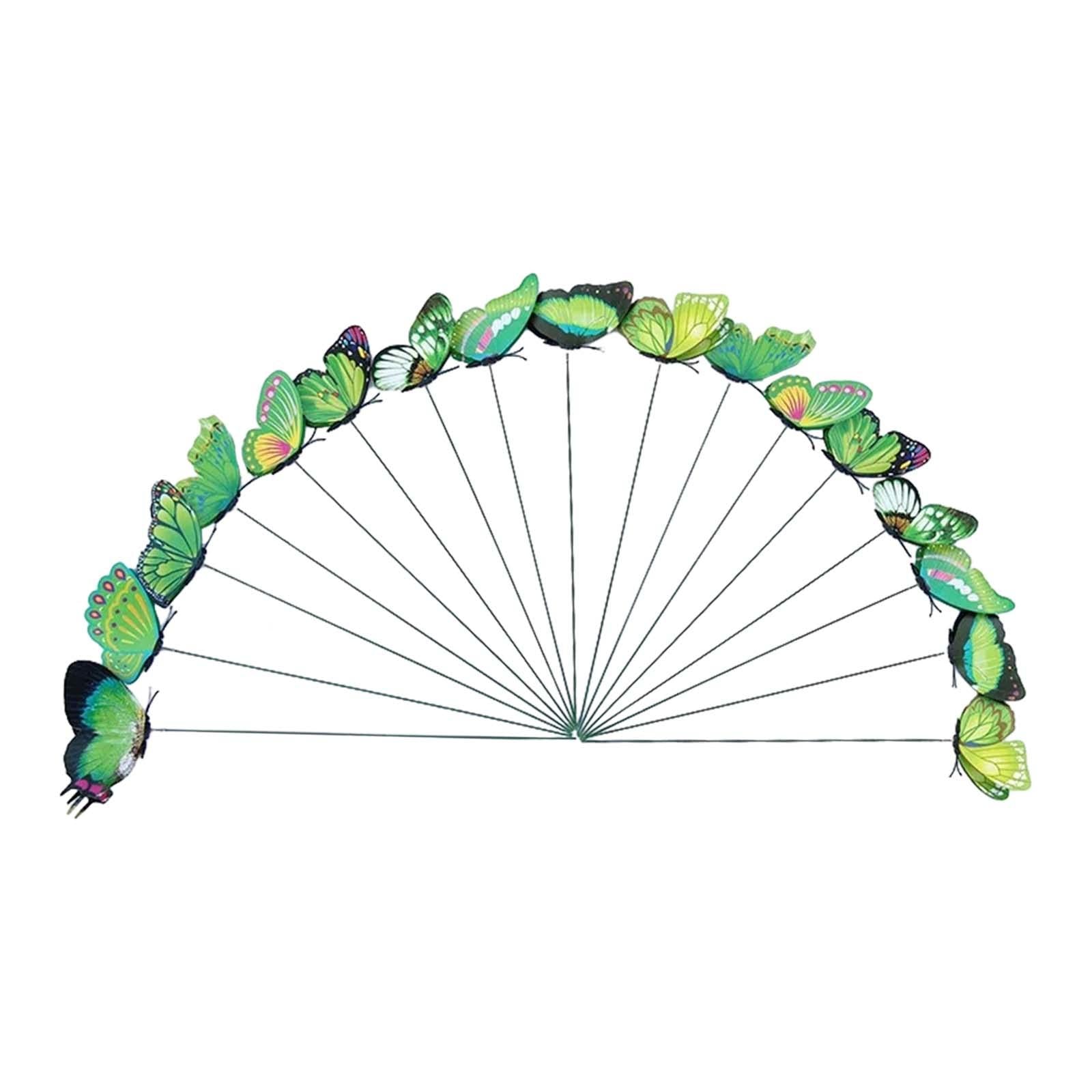 24x Butterfly Garden Stakes Housewarming Patio Butterfly Decorations Outdoor Green