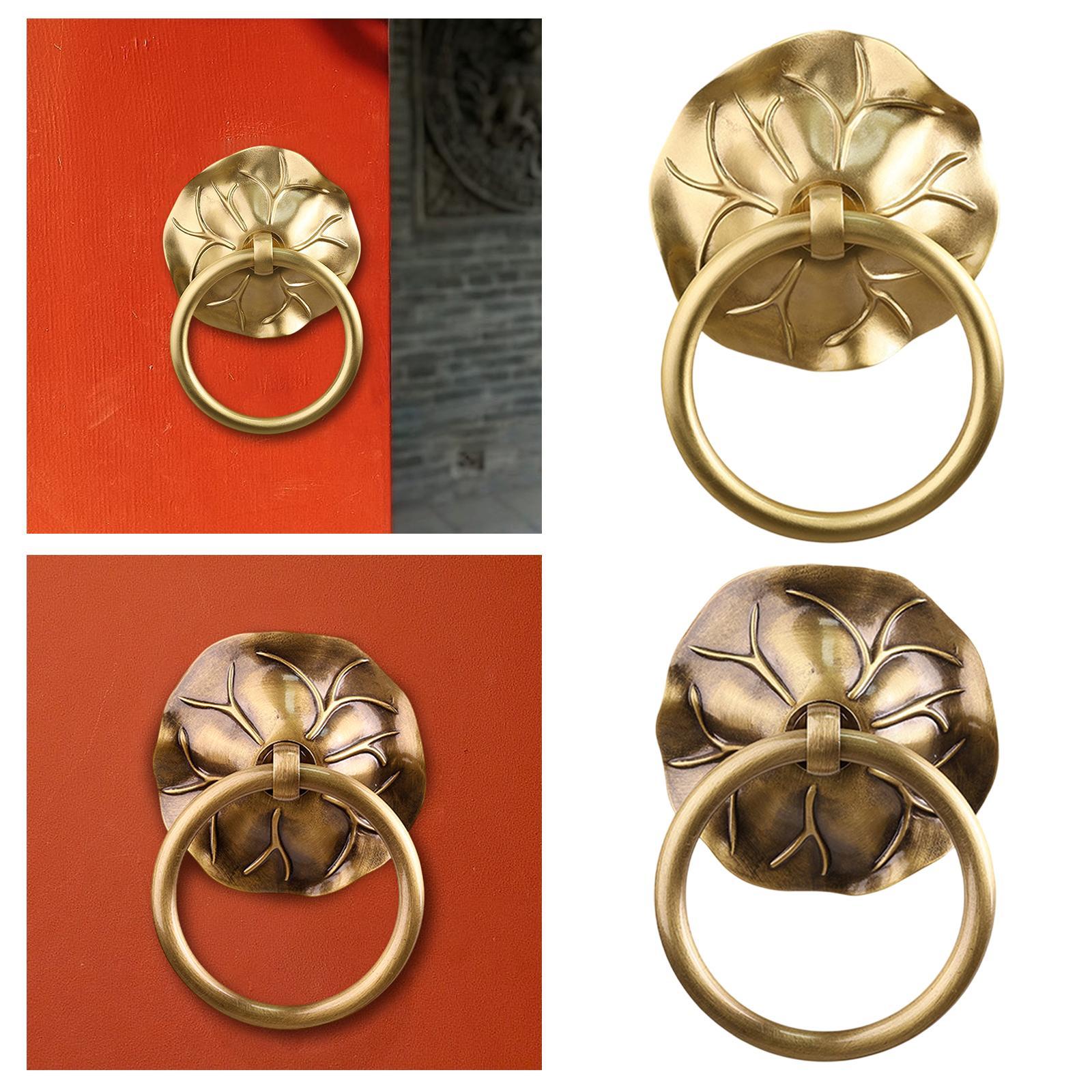 Door Knocker Door Hardware Metal Decorative Door Handle for Garden Barn Shed Gold