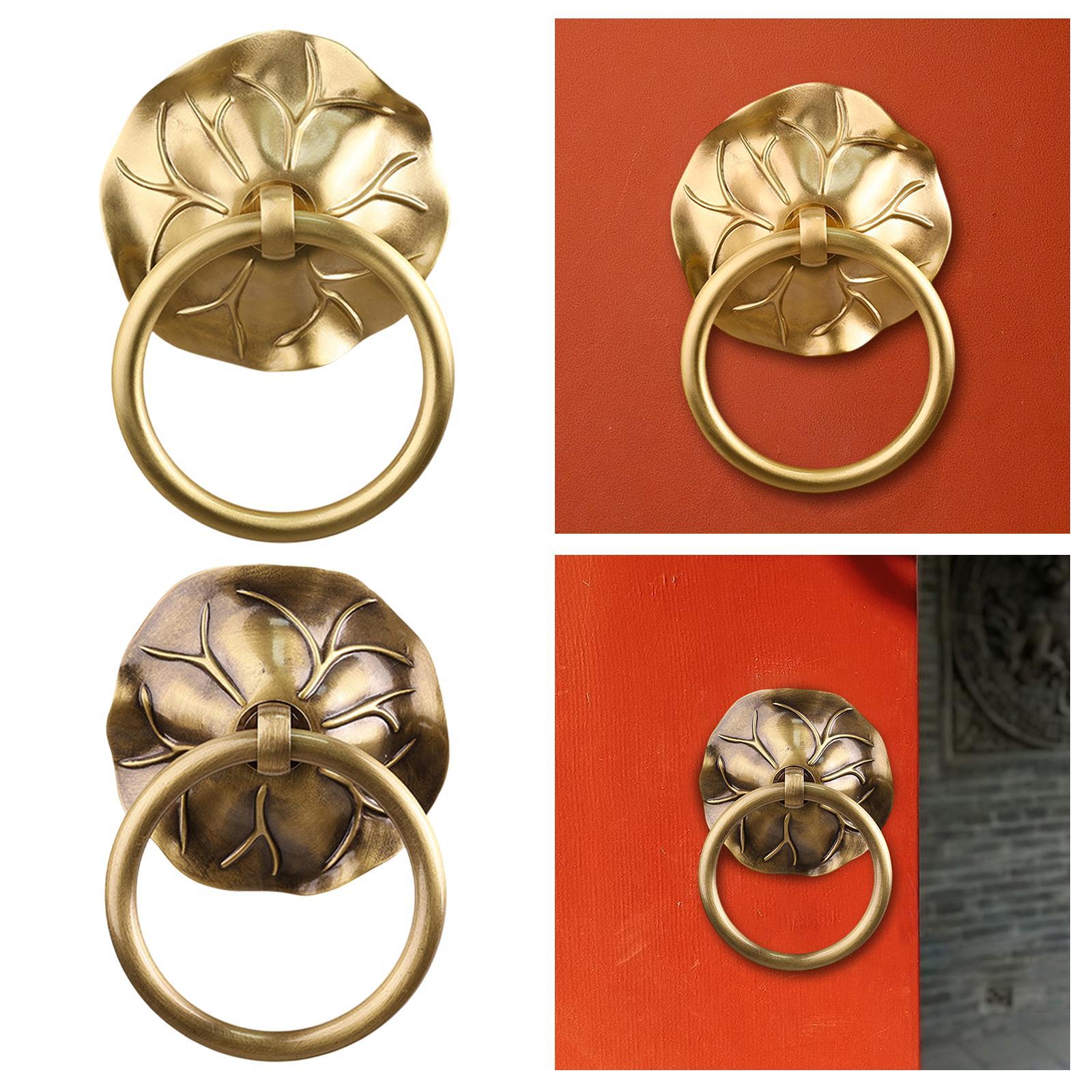 Door Knocker Door Hardware Metal Decorative Door Handle for Garden Barn Shed Gold