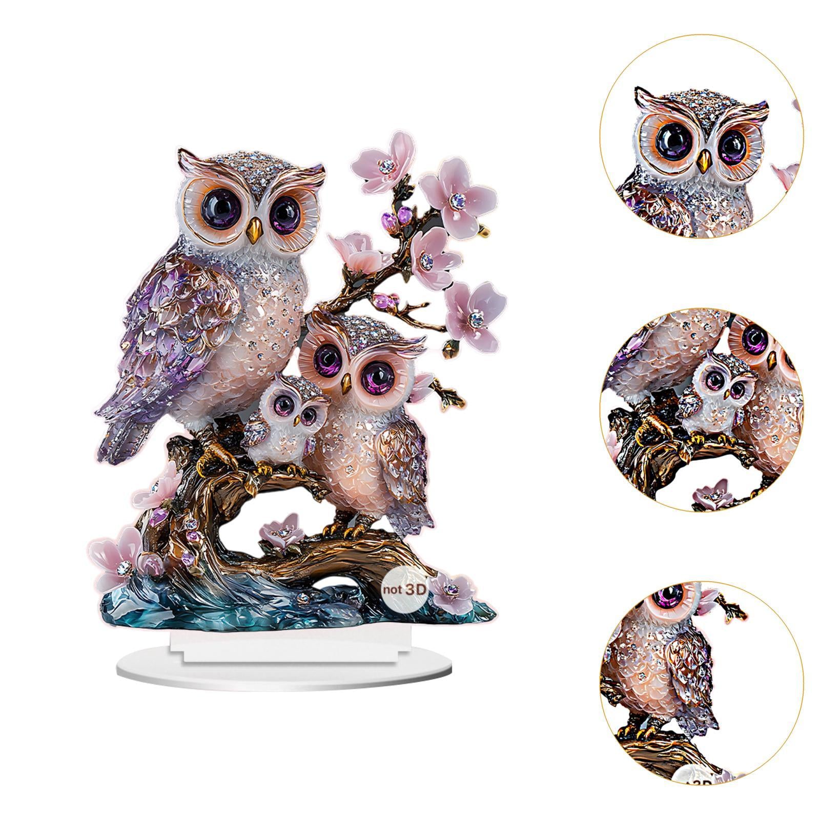 2D Animal Decor Crafts Mother's Day Decoration for Table Cabinet Living Room Owl Sign