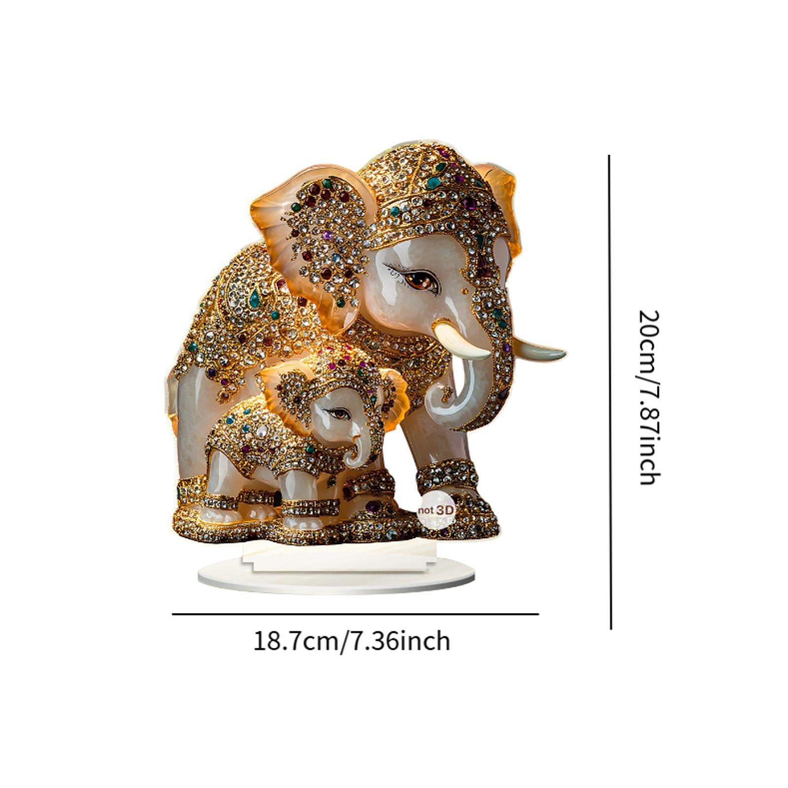 2D Animal Decor Crafts Mother's Day Decoration for Table Cabinet Living Room Elephant Sign