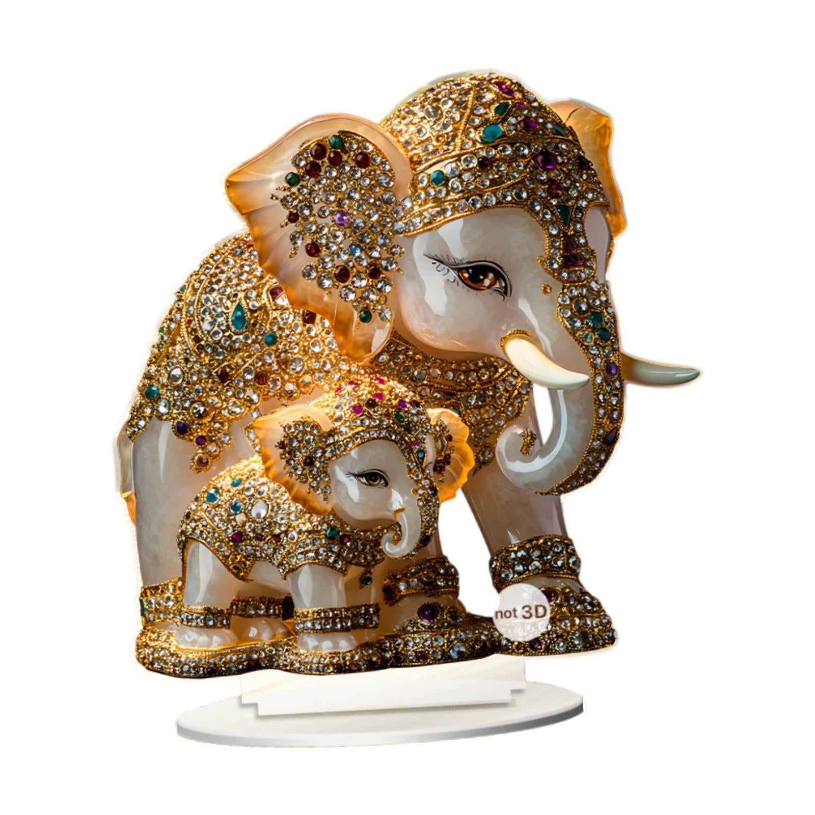 2D Animal Decor Crafts Mother's Day Decoration for Table Cabinet Living Room Elephant Sign