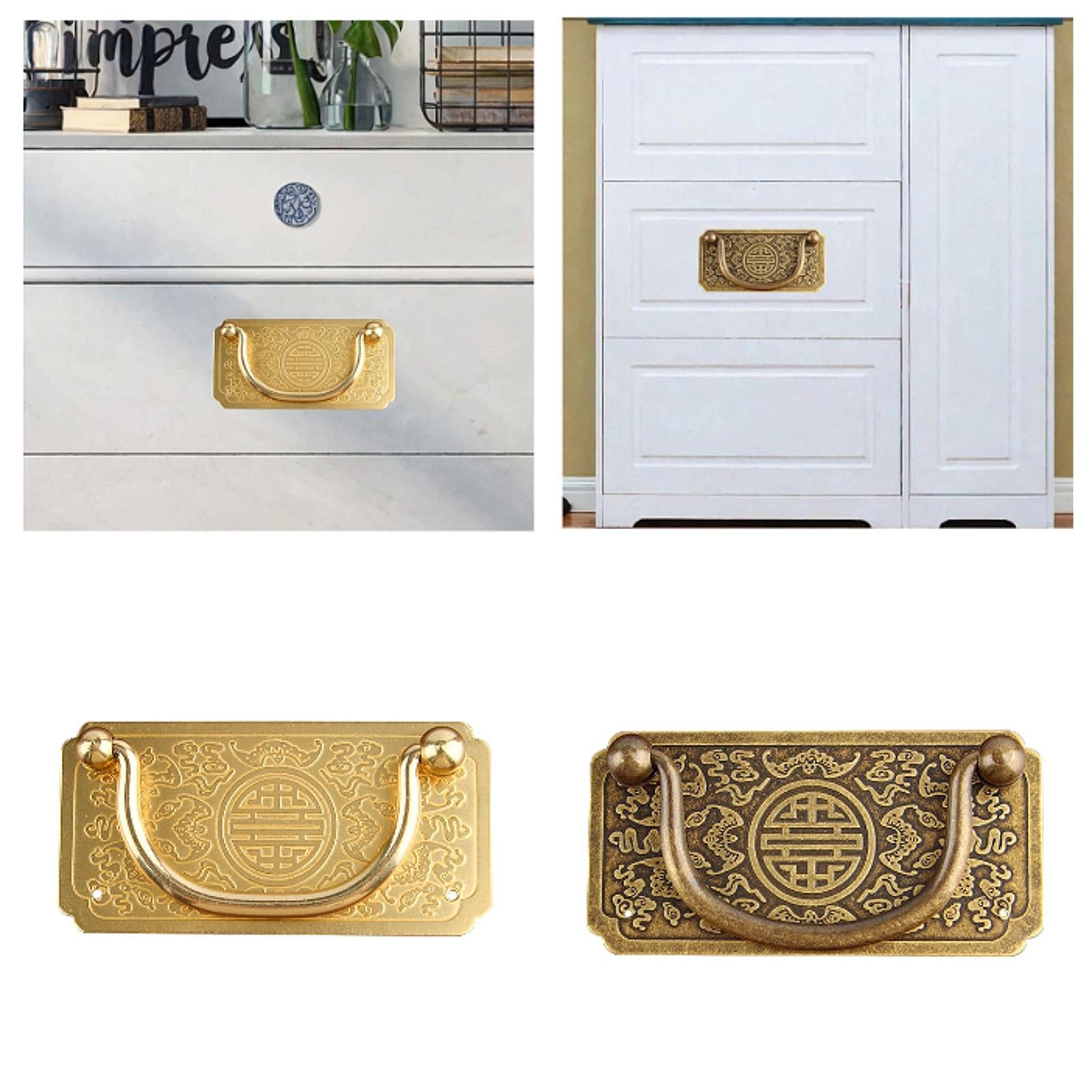 Cabinet Pull Handle Brass Sturdy Drawer Handle for Living Room Bathroom Home Gold