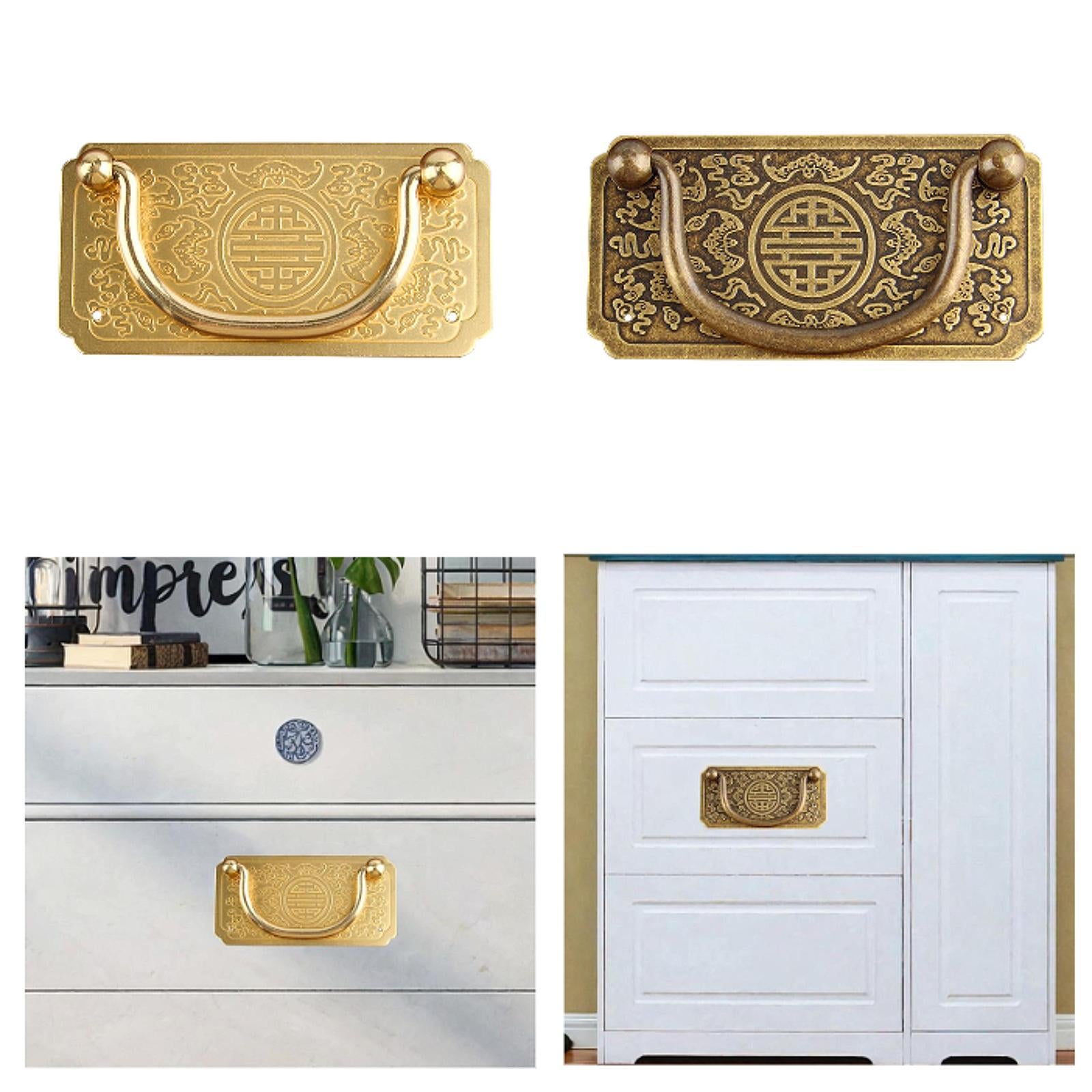 Cabinet Pull Handle Brass Sturdy Drawer Handle for Living Room Bathroom Home Gold