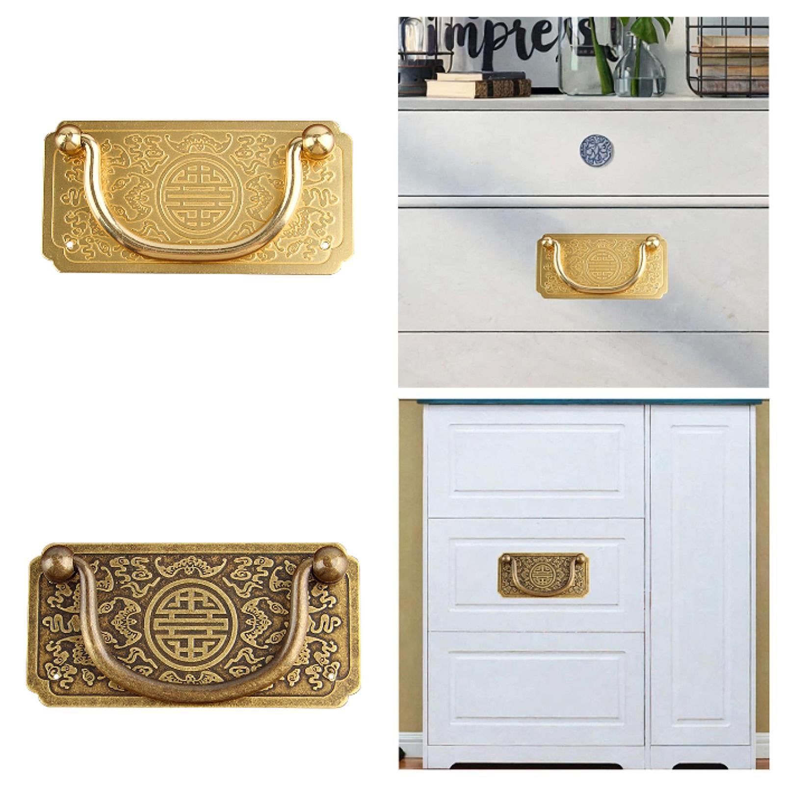 Cabinet Pull Handle Brass Sturdy Drawer Handle for Living Room Bathroom Home Gold