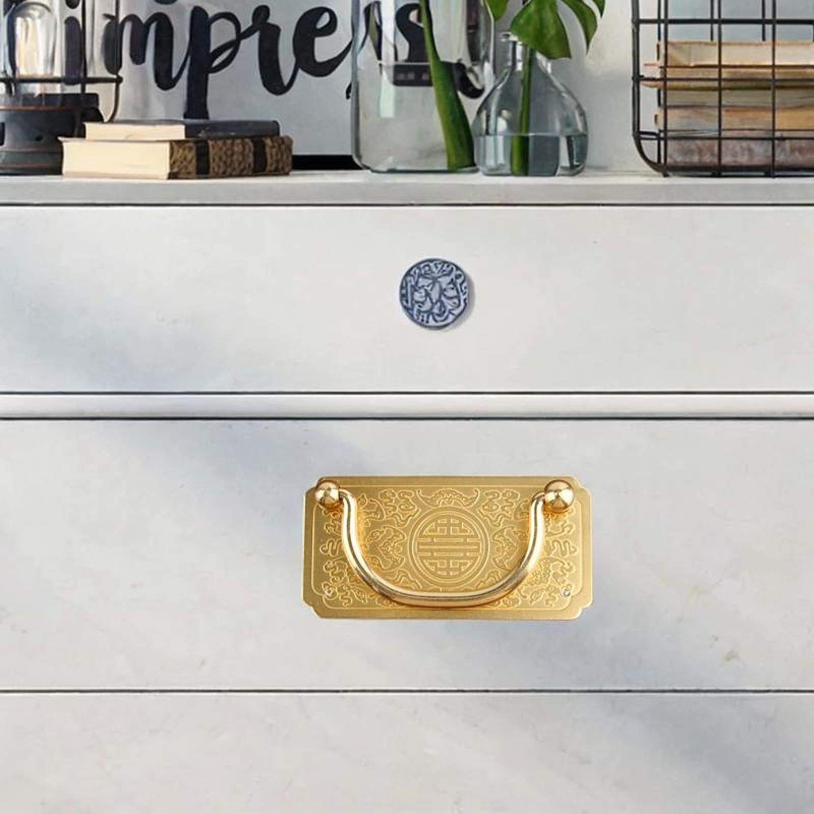 Cabinet Pull Handle Brass Sturdy Drawer Handle for Living Room Bathroom Home Gold