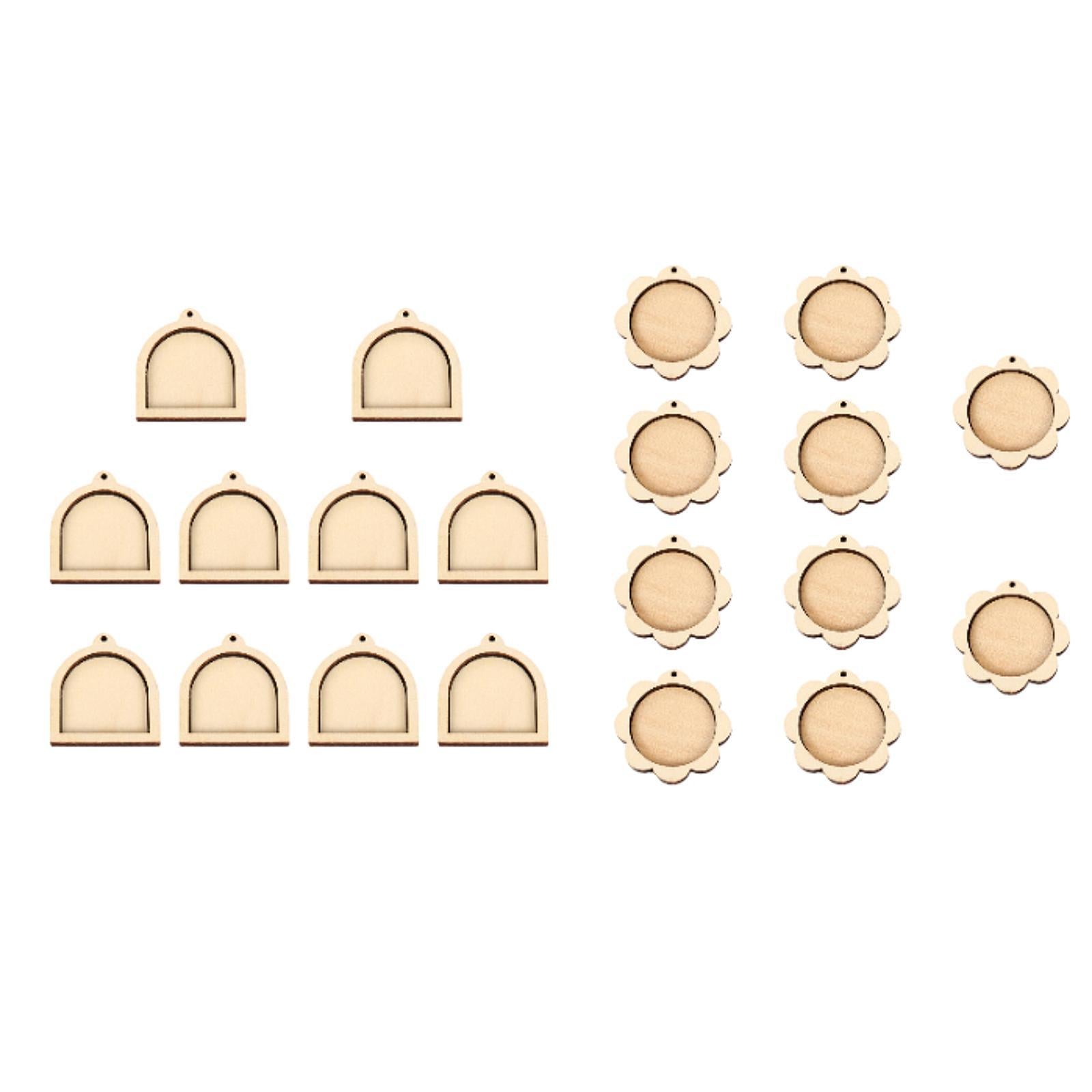 10 Pieces Mini Embroidery Hoop for DIY Jewelry Pendant and Keychain Quilting Flower Shape