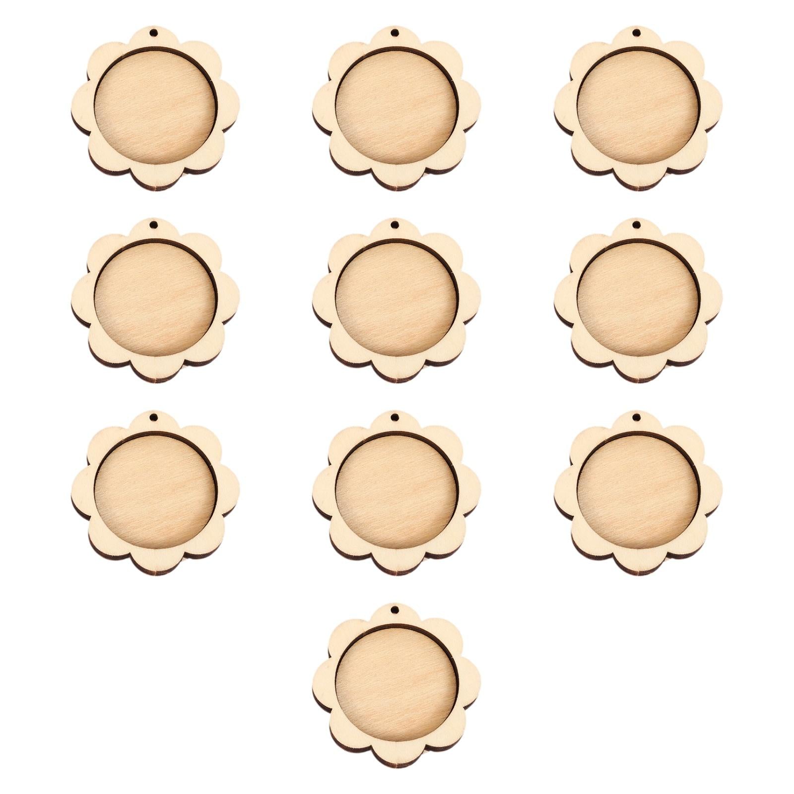 10 Pieces Mini Embroidery Hoop for DIY Jewelry Pendant and Keychain Quilting Flower Shape