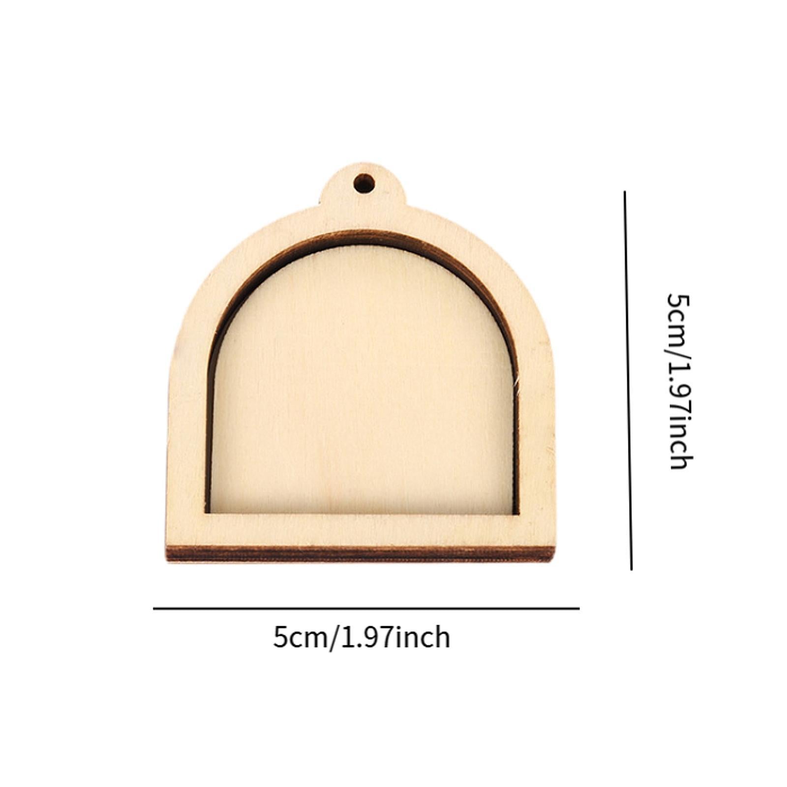10 Pieces Mini Embroidery Hoop for DIY Jewelry Pendant and Keychain Quilting Arched Shape