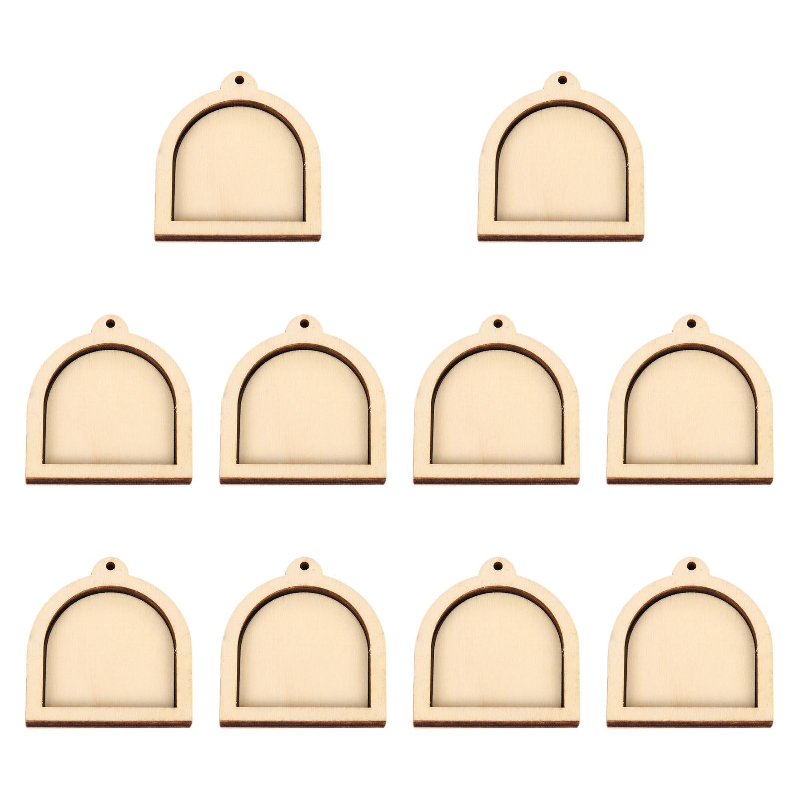 10 Pieces Mini Embroidery Hoop for DIY Jewelry Pendant and Keychain Quilting Arched Shape