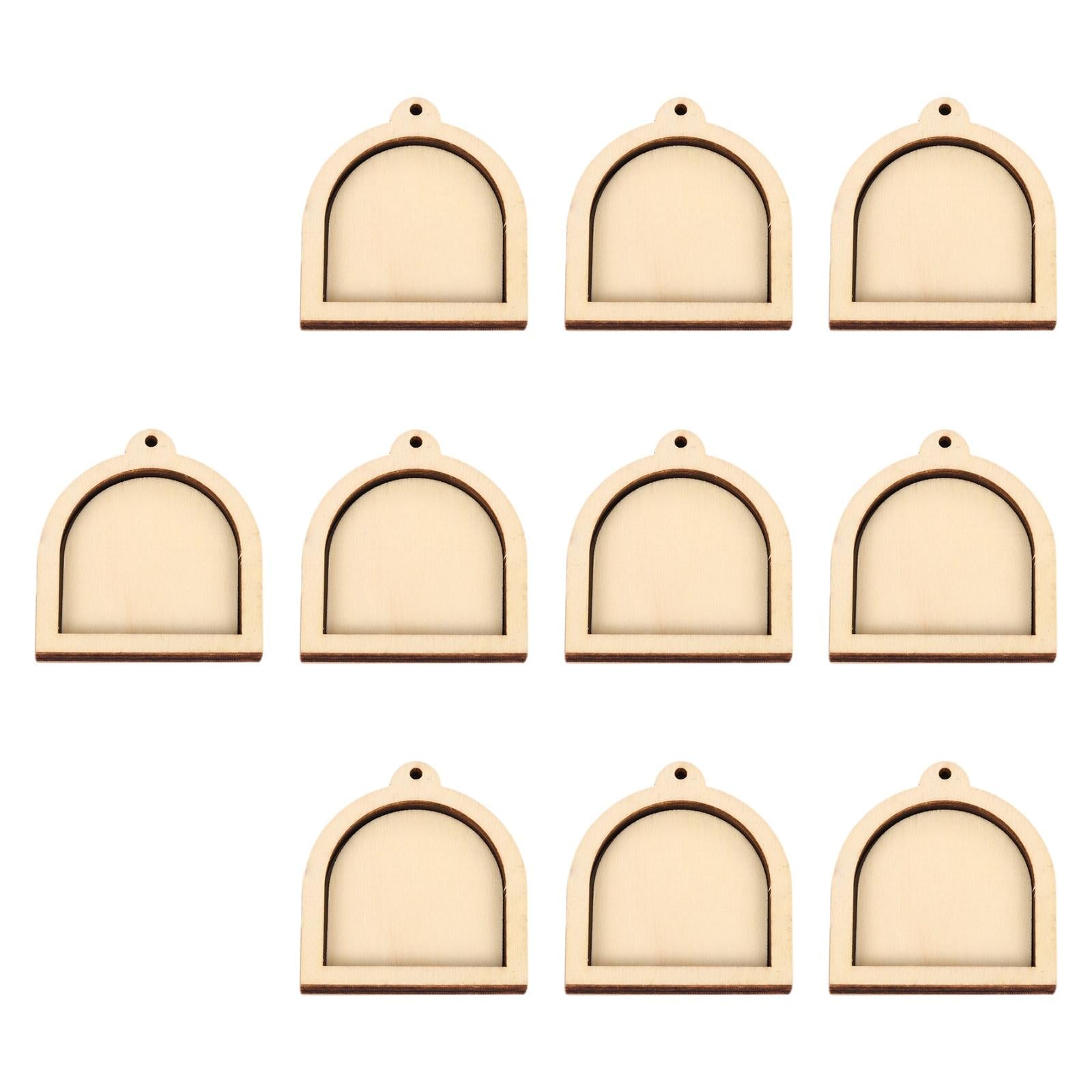 10 Pieces Mini Embroidery Hoop for DIY Jewelry Pendant and Keychain Quilting Arched Shape