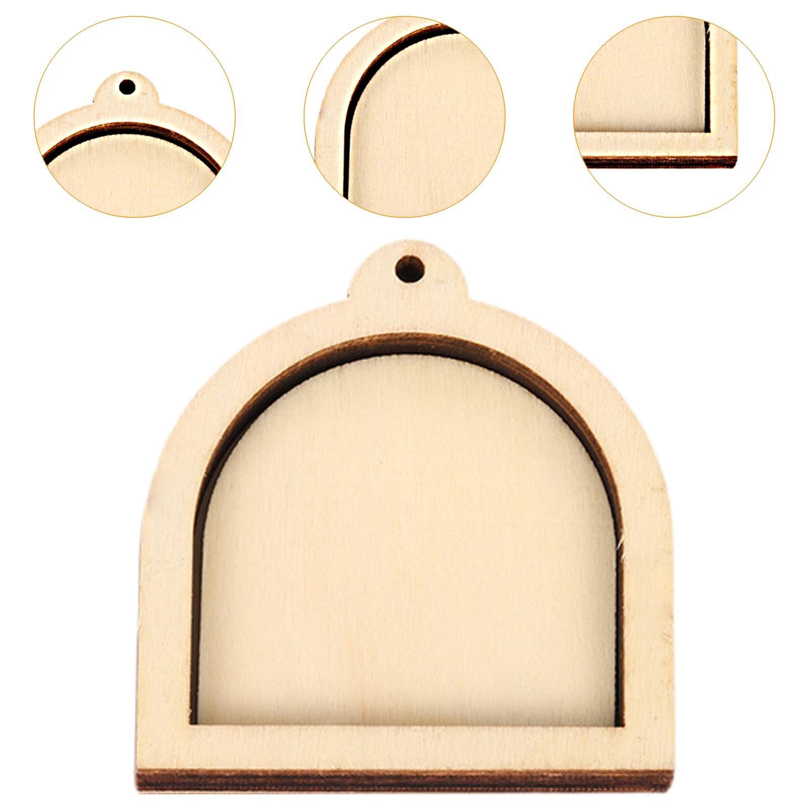 10 Pieces Mini Embroidery Hoop for DIY Jewelry Pendant and Keychain Quilting Arched Shape