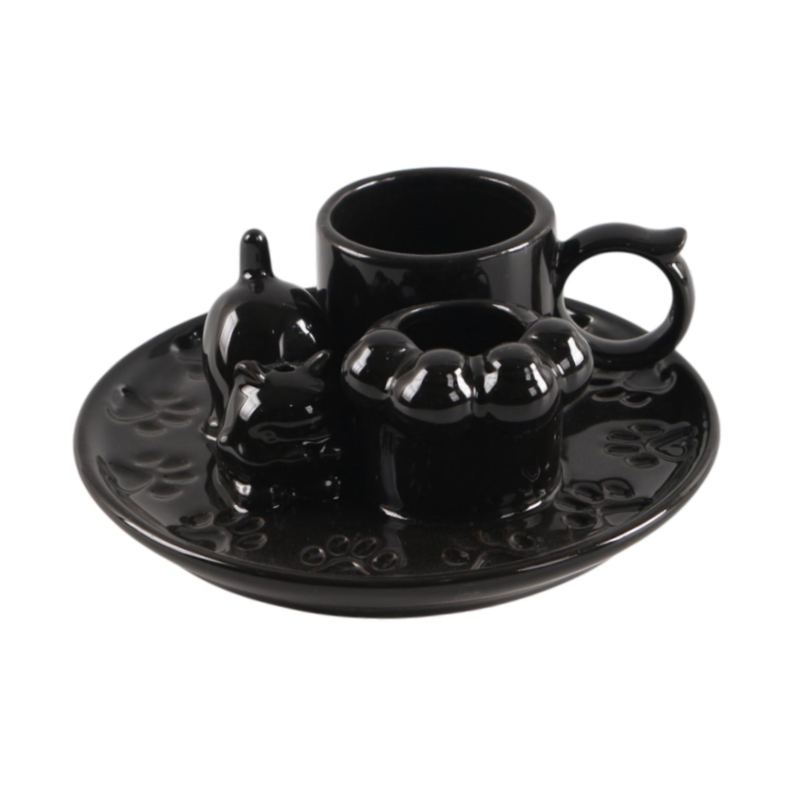 Palo Santo Holder Ceramic Sage Bundle Burner for Meditation Desk Living Room Black