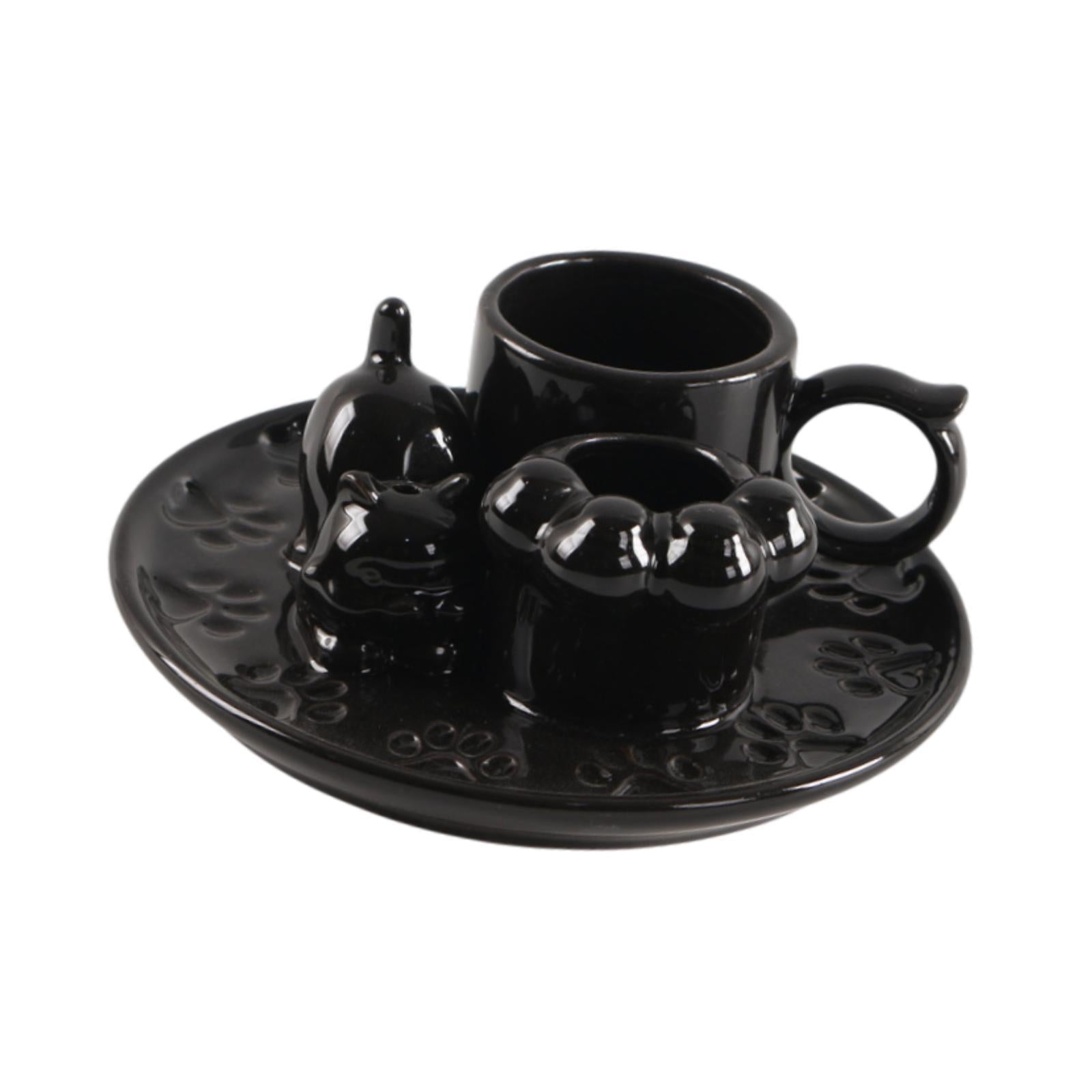 Palo Santo Holder Ceramic Sage Bundle Burner for Meditation Desk Living Room Black