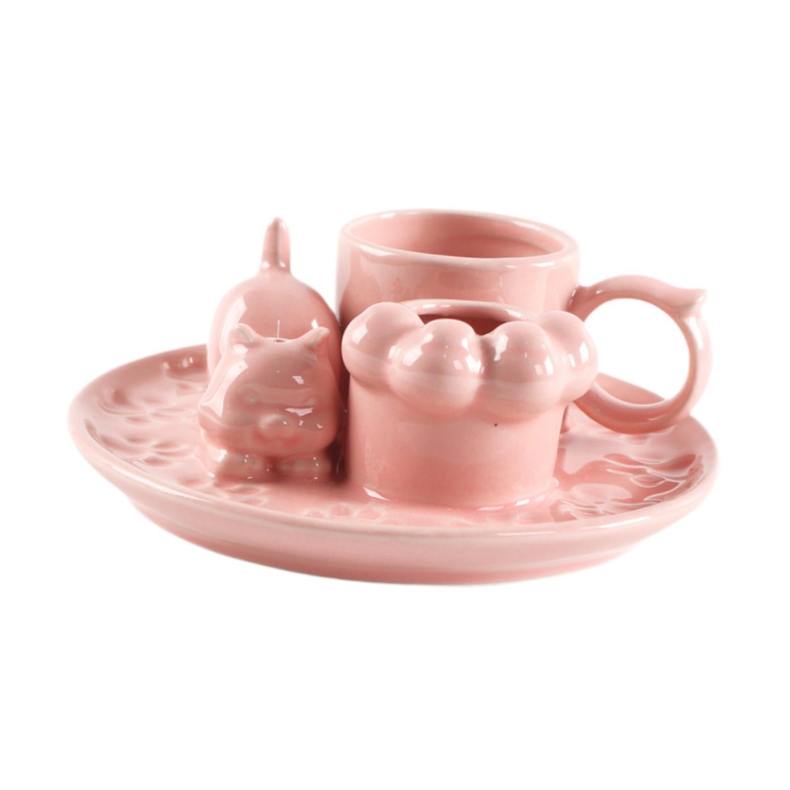 Palo Santo Holder Ceramic Sage Bundle Burner for Meditation Desk Living Room Pink