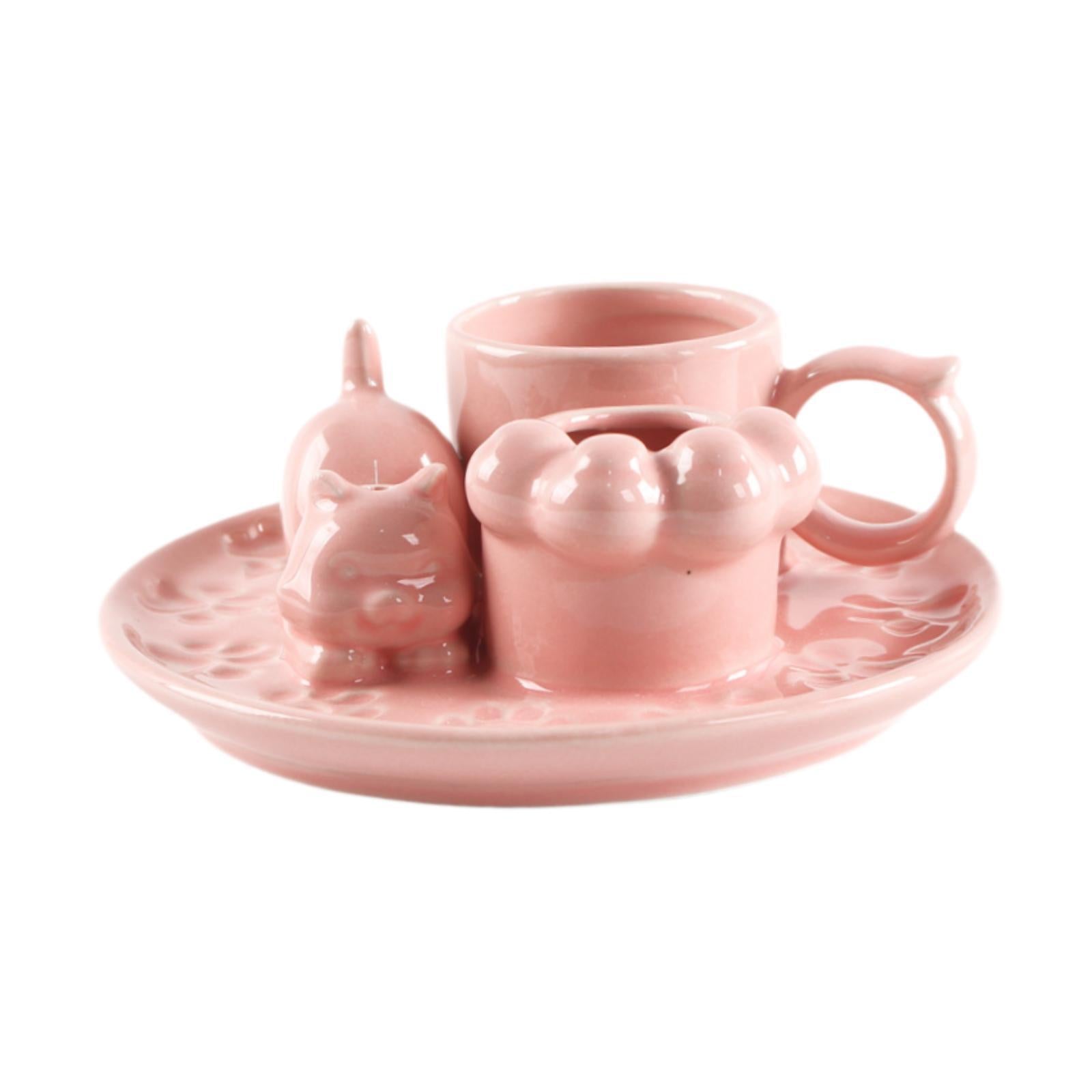Palo Santo Holder Ceramic Sage Bundle Burner for Meditation Desk Living Room Pink